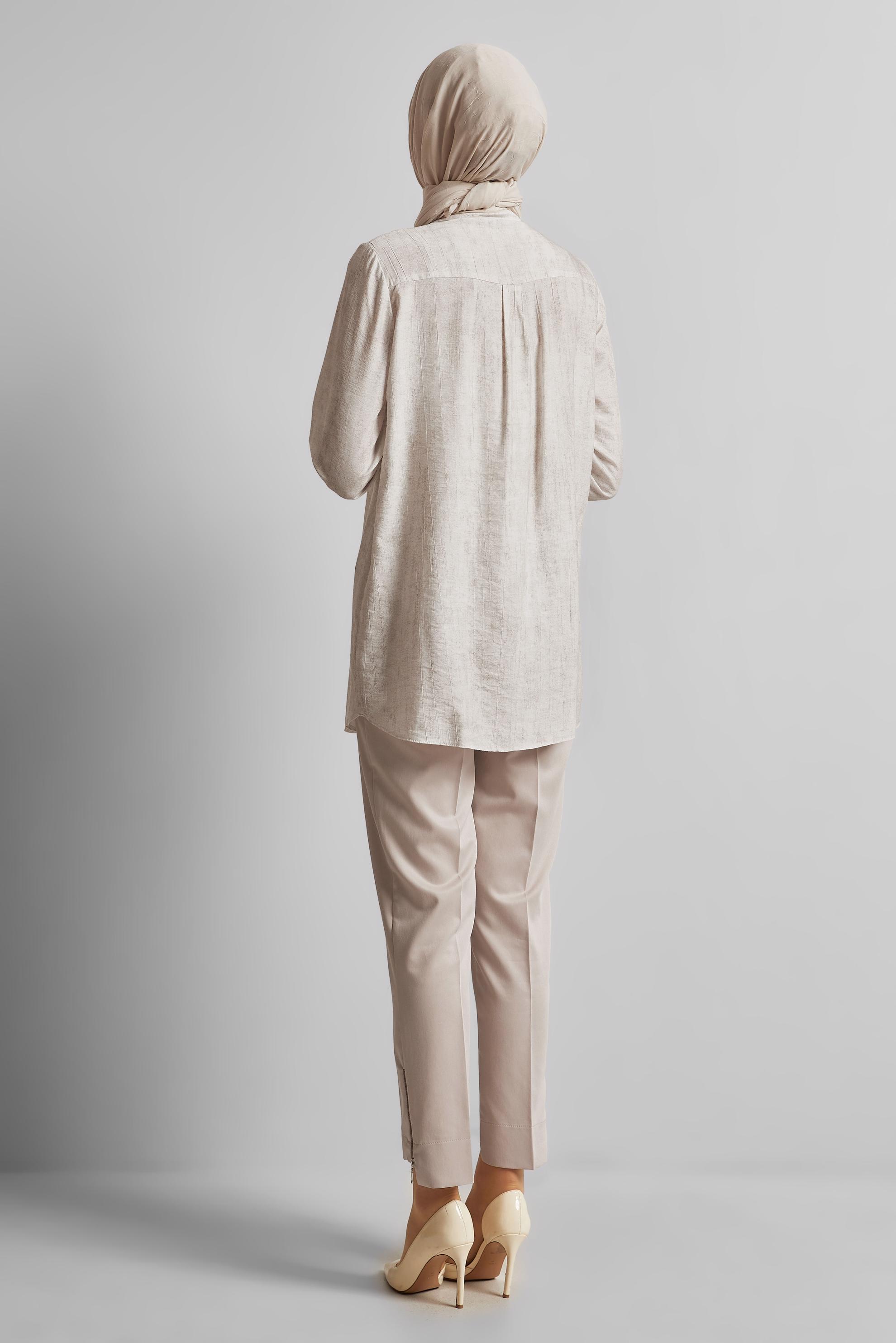 Vêtements hijab ÉCRUE TUNIQUE COL CHEMISE 45764