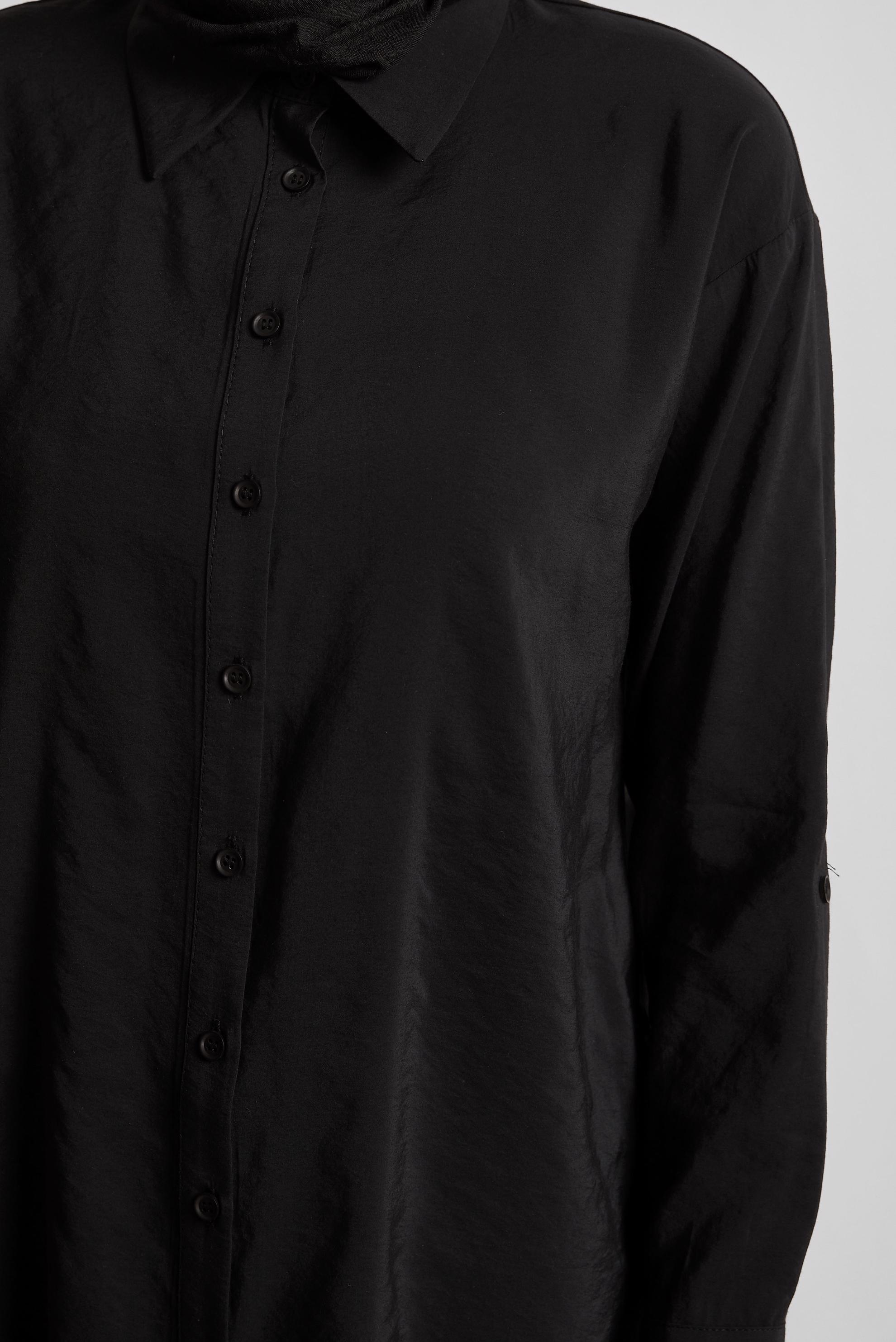 Tesettür giyim SİYAH GÖMLEK YAKA TUNİK 45771