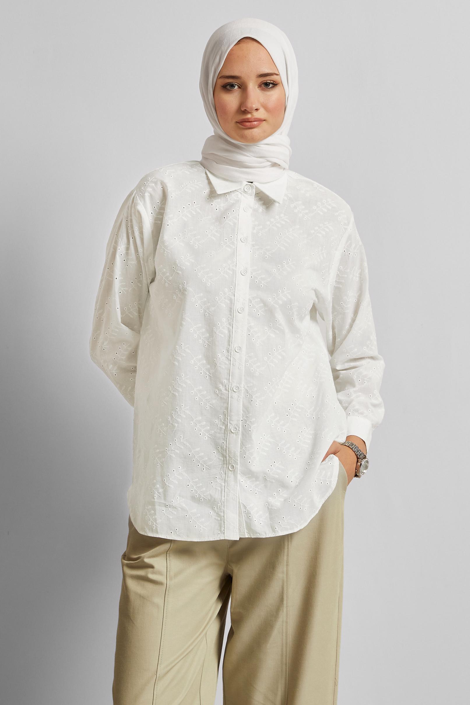 Hijab clothing WHITE 45773 BRODE 1012 TUNİK 38-46 TEK 40