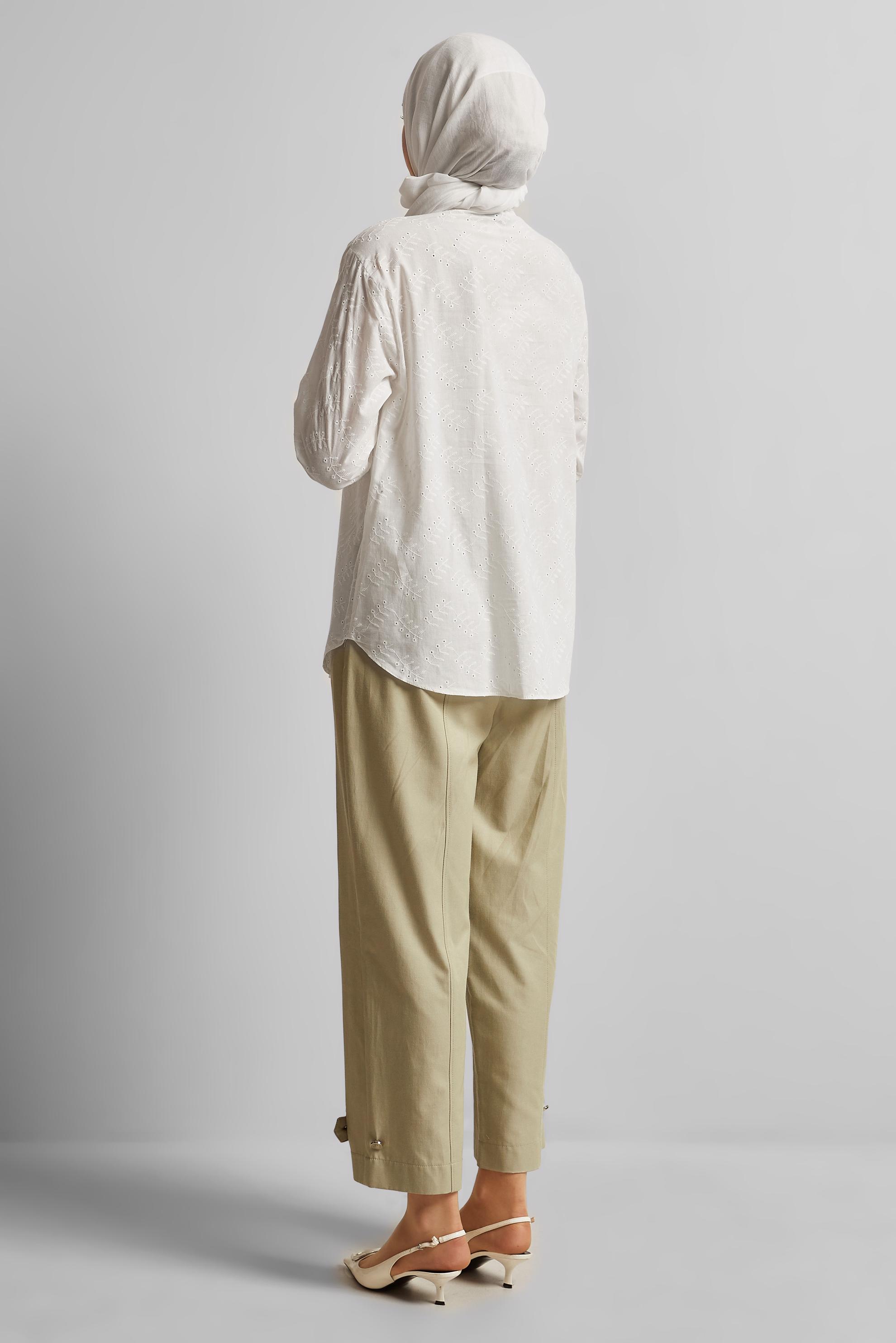 Tesettür giyim BEYAZ PAMUKLU TUNİK 45773