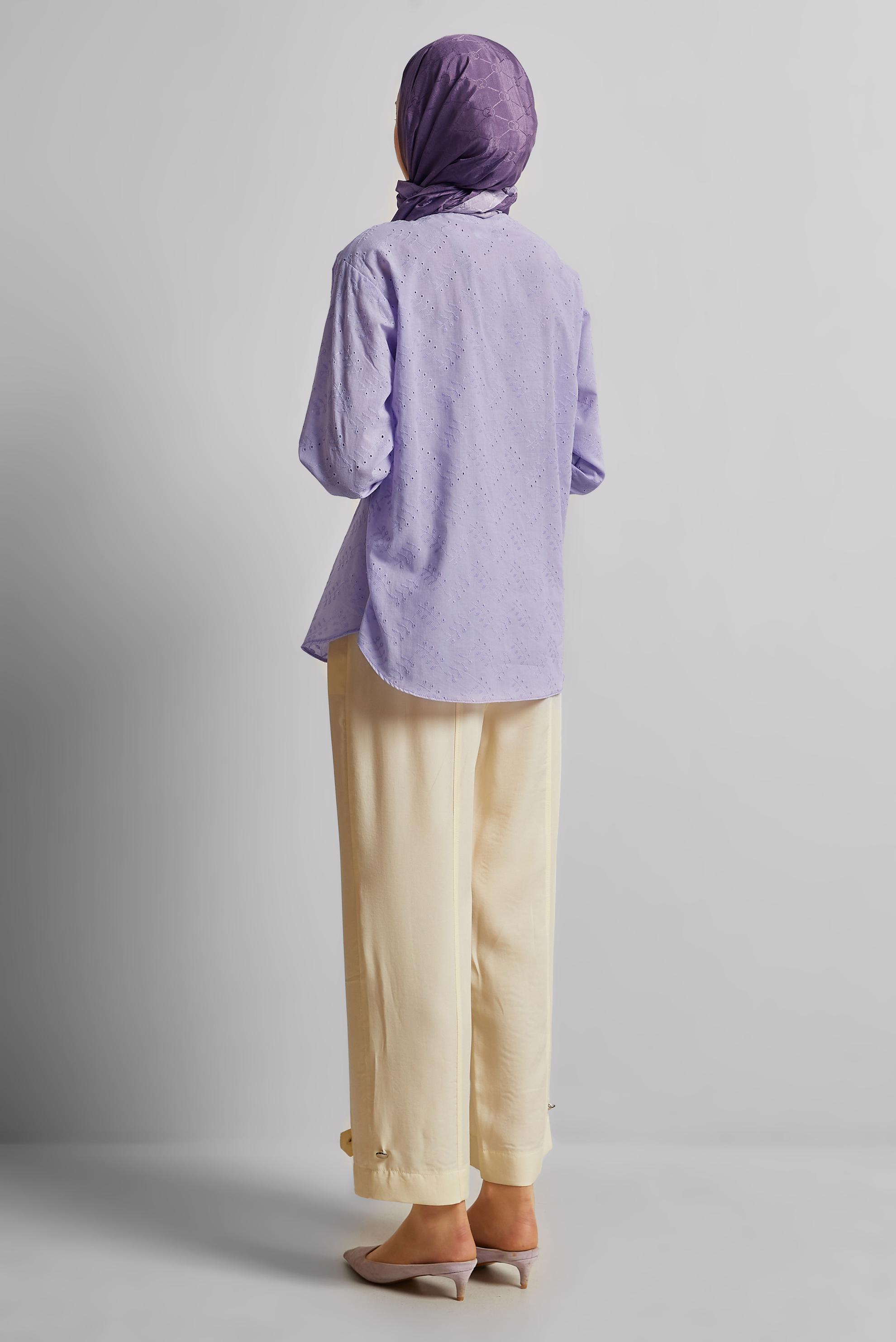 Tesettür giyim MOR PAMUKLU TUNİK 45773