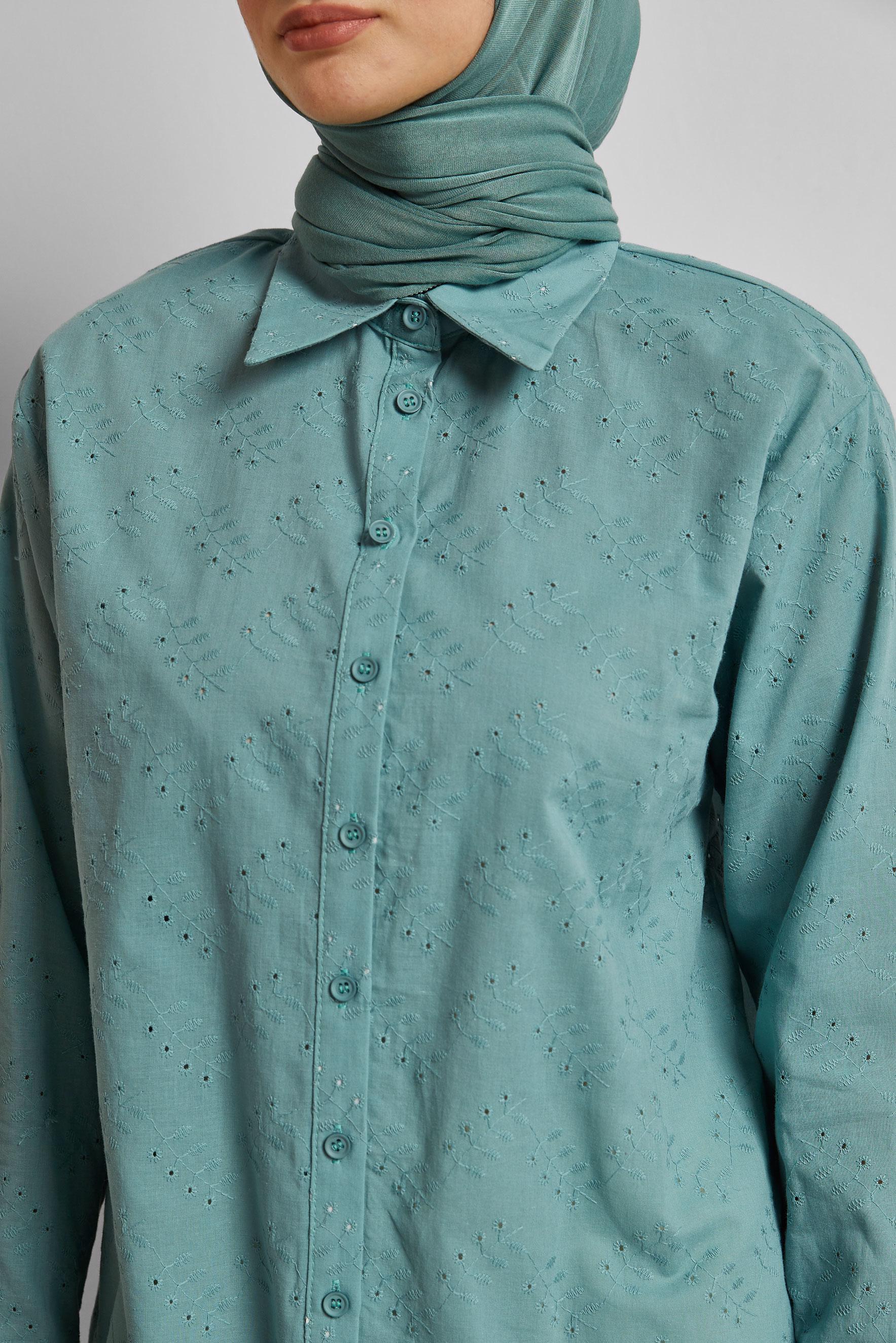 Tesettür giyim MAVİ PAMUKLU TUNİK 45773