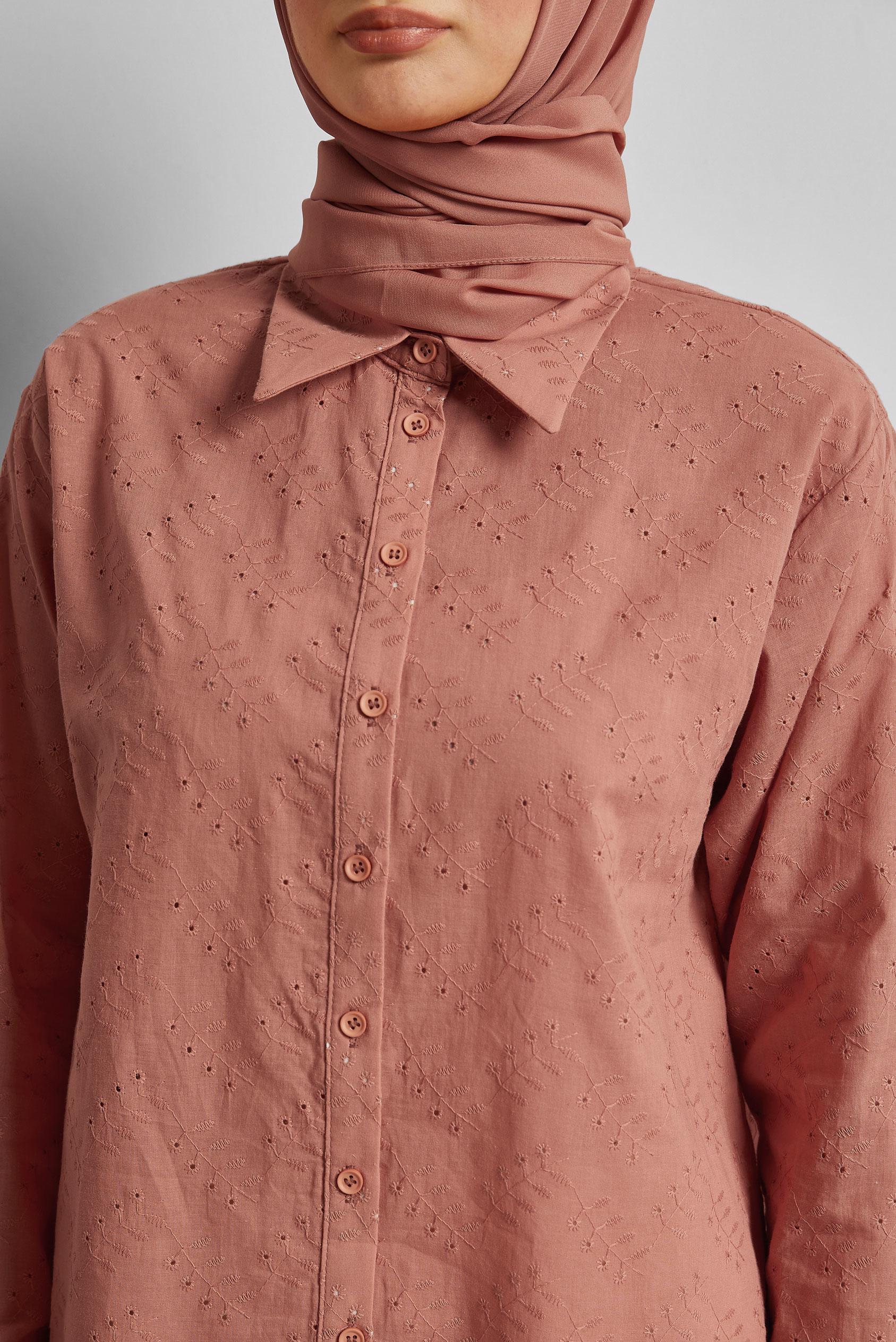 Tesettür giyim PEMBE PAMUKLU TUNİK 45773