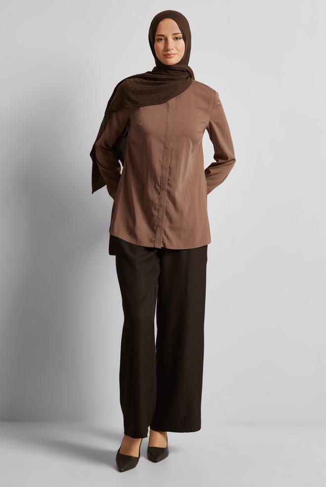 Vêtements hijab TABA TUNIQUE COL CHEMISE 45774 - ALVİNA