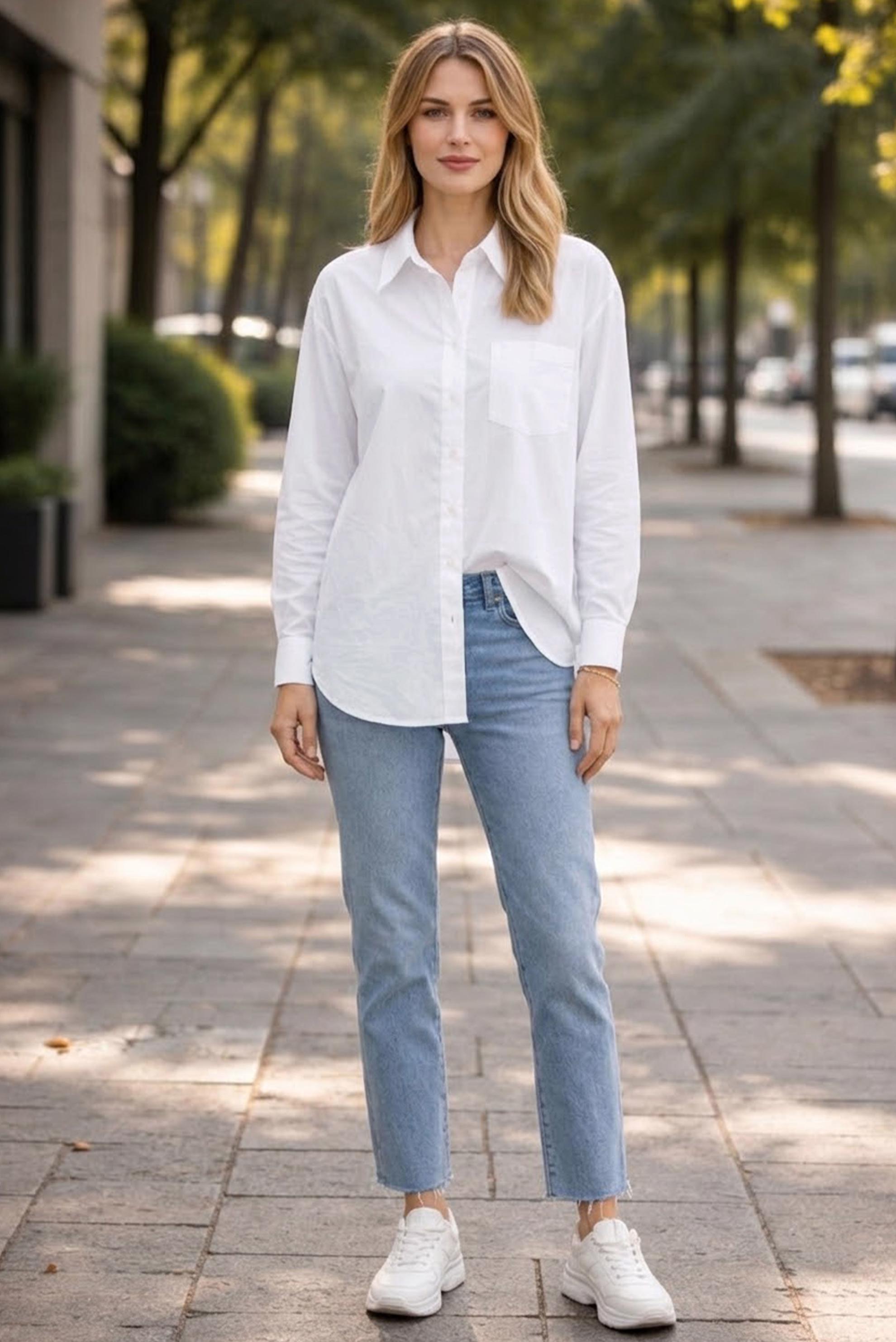 Hijab clothing WHITE SHIRT COLLAR TUNIC 45778