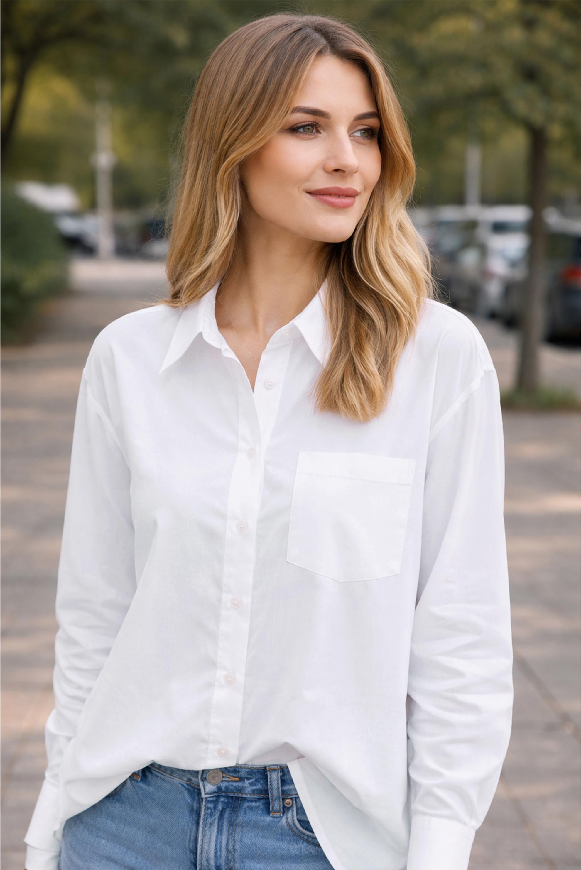 Hijab clothing WHITE SHIRT COLLAR TUNIC 45778