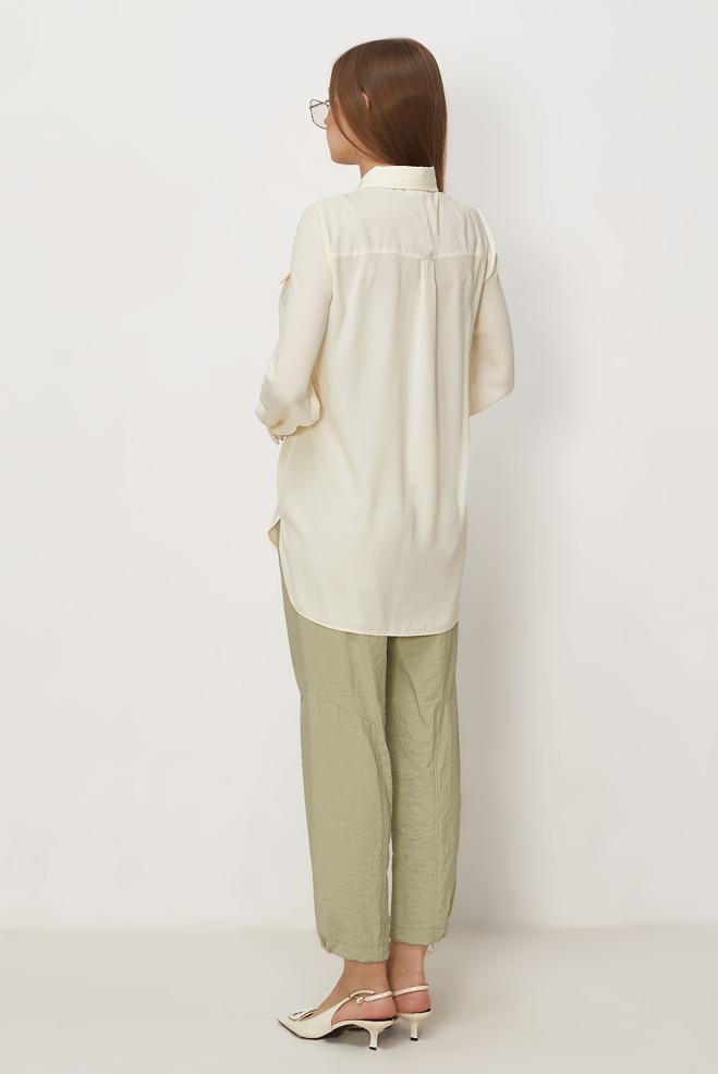 Hijab-Kleidung WEISS HEMDKRAGEN TUNIKA 45782 - ALVİNA