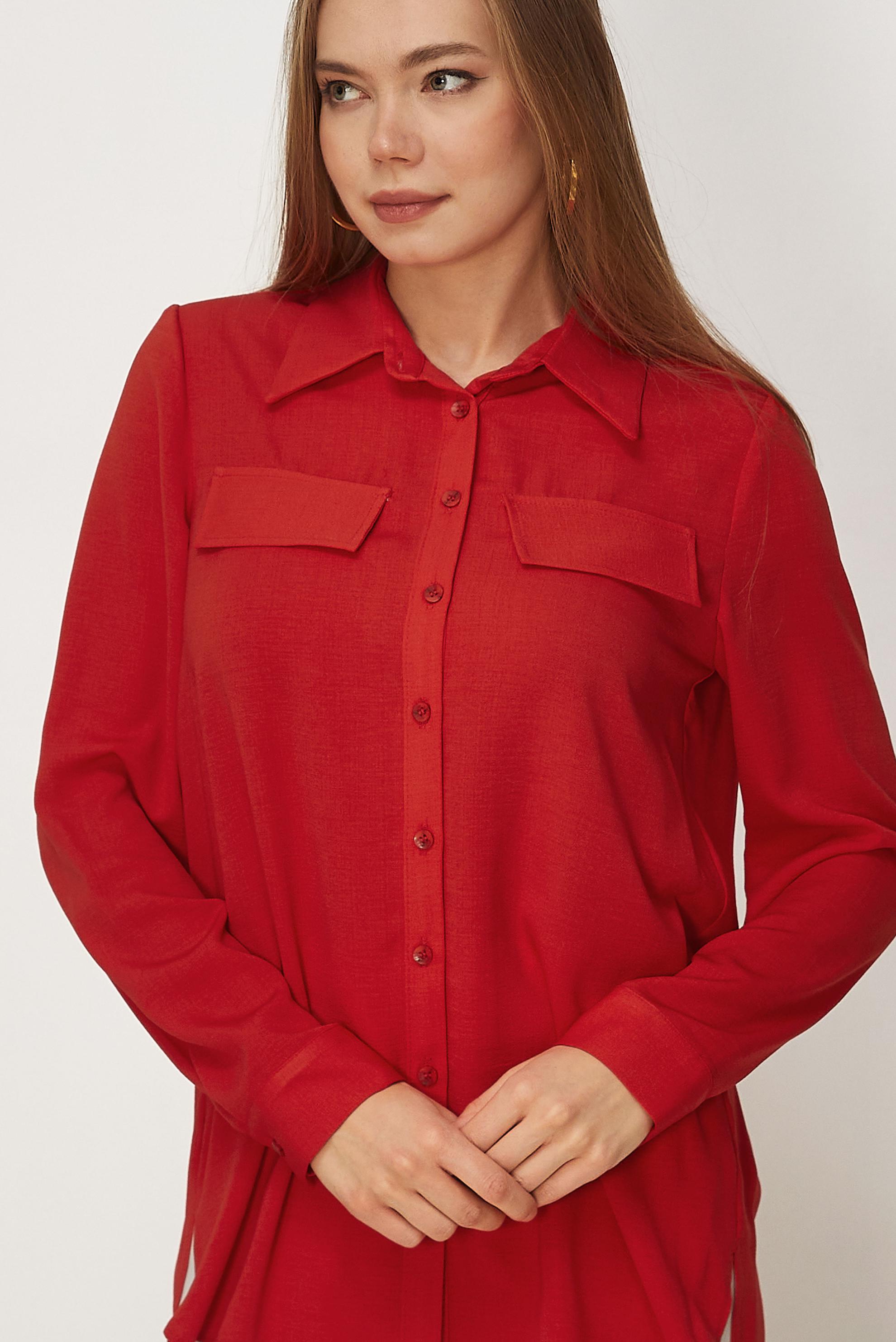 Hijab-Kleidung ROT HEMDKRAGEN TUNIKA 45782