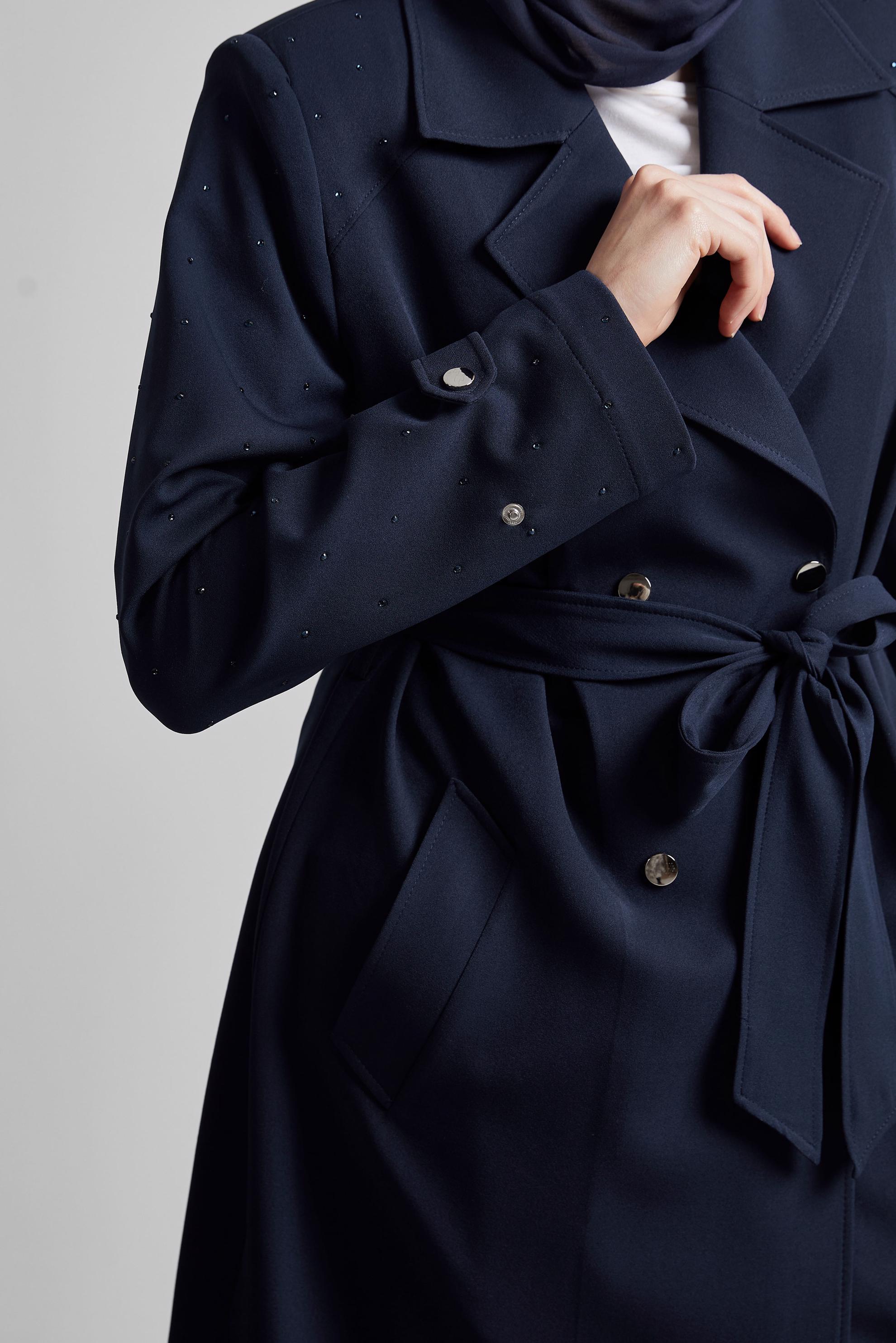Vêtements hijab BLEU MARINE TRENCH-COAT CEINTURÉ 10950