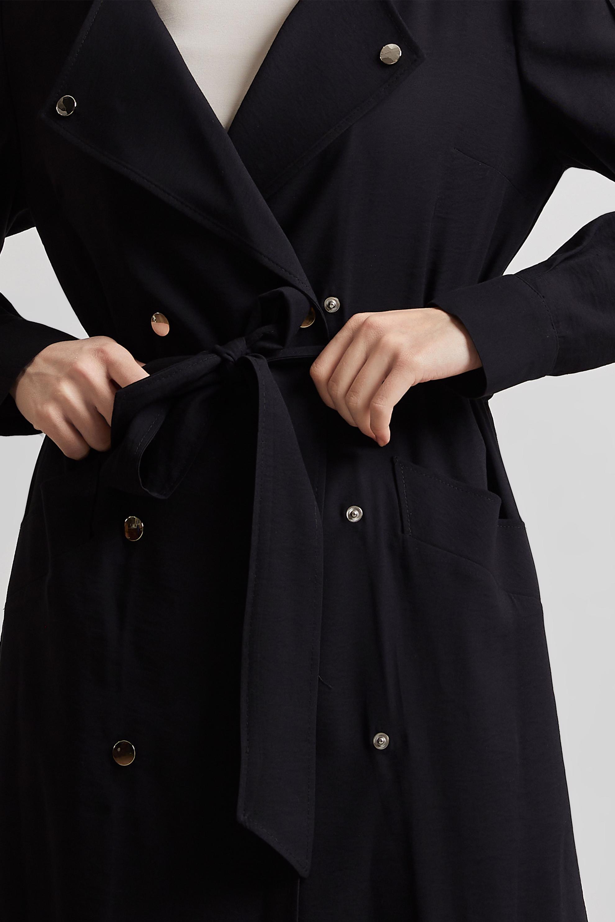Vêtements hijab NOIR TRENCH-COAT CEINTURÉ 10955