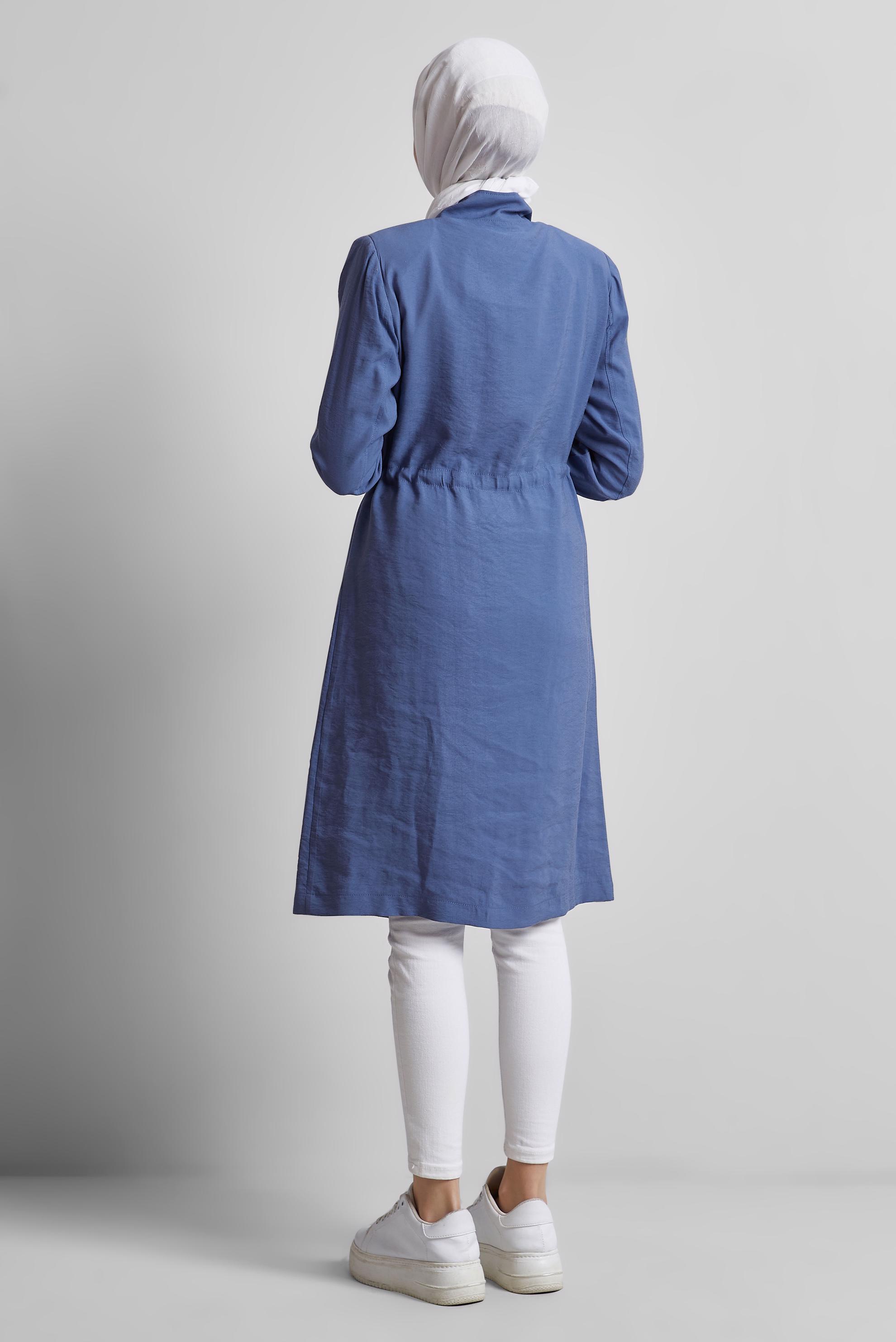 Vêtements hijab BLEU MARINE TRENCH-COAT À TAILLE SMOKING 10956