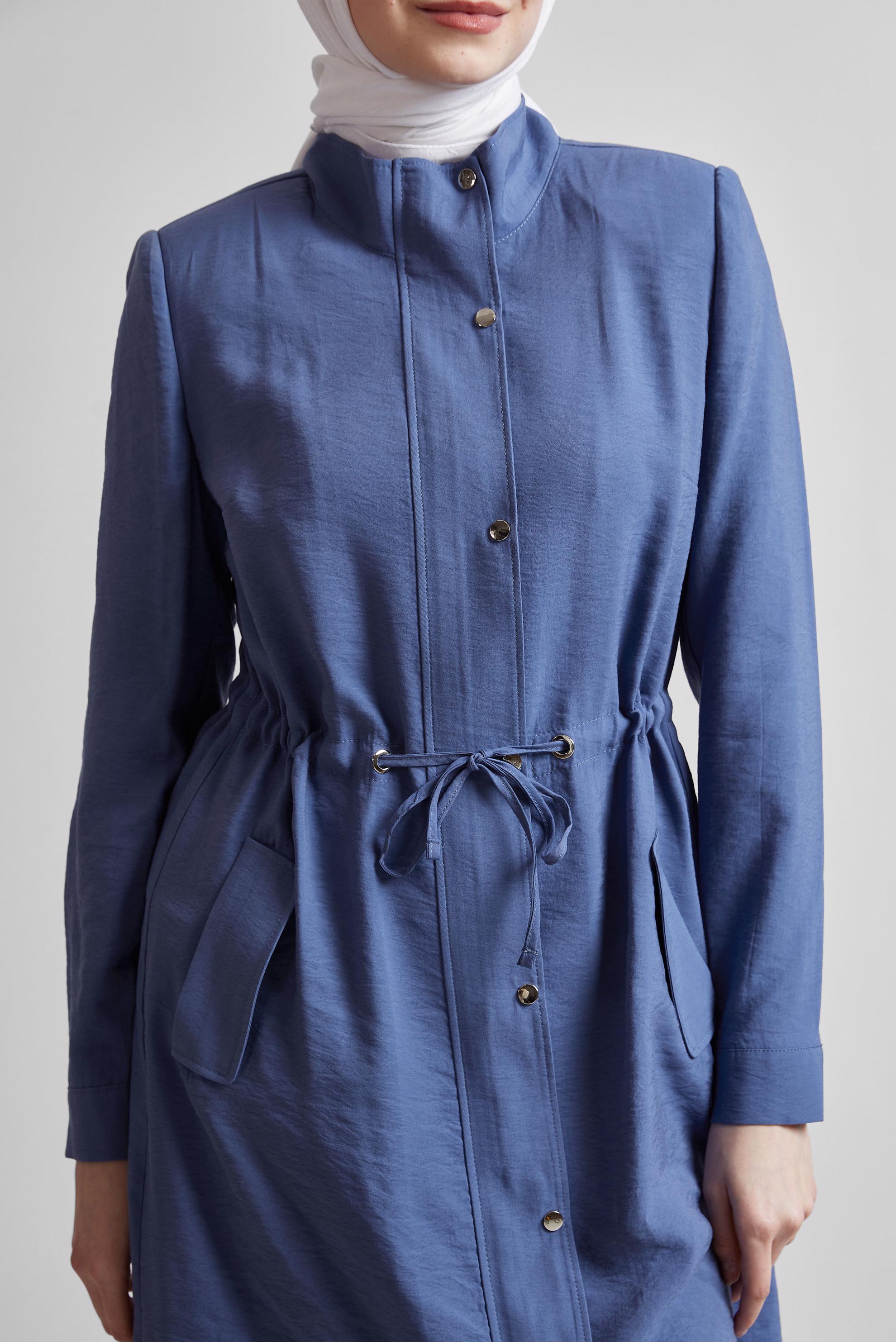 Vêtements hijab BLEU MARINE TRENCH-COAT À TAILLE SMOKING 10956