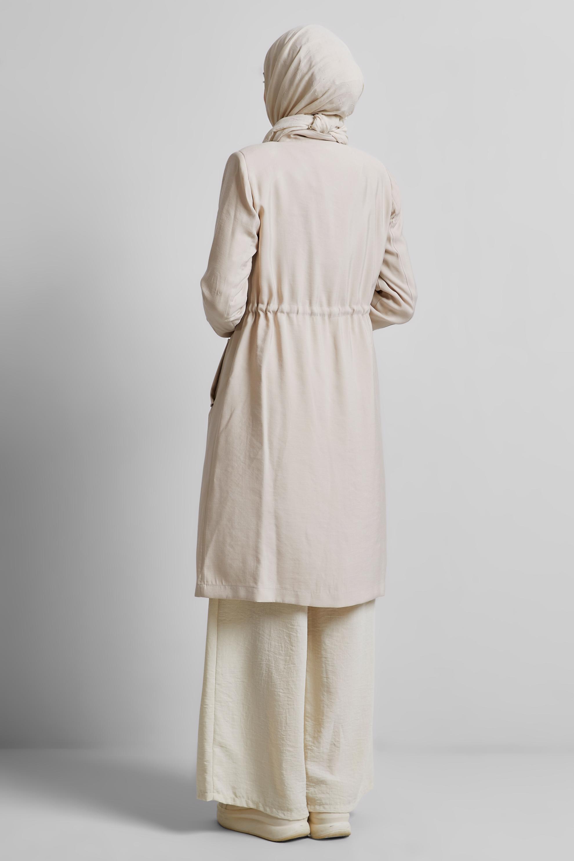 Vêtements hijab BEIGE TRENCH-COAT À TAILLE SMOKING 10956