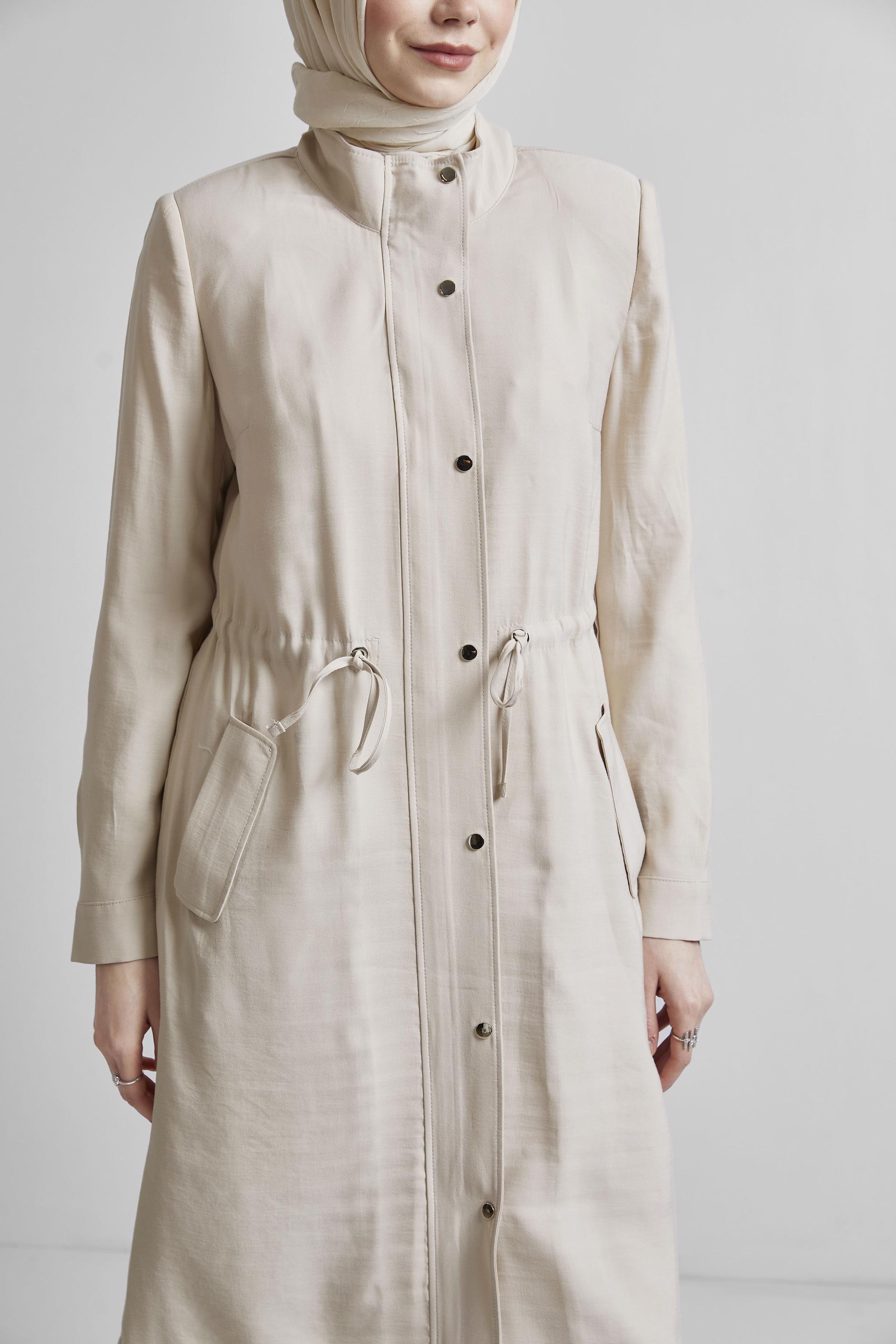 Vêtements hijab BEIGE TRENCH-COAT À TAILLE SMOKING 10956
