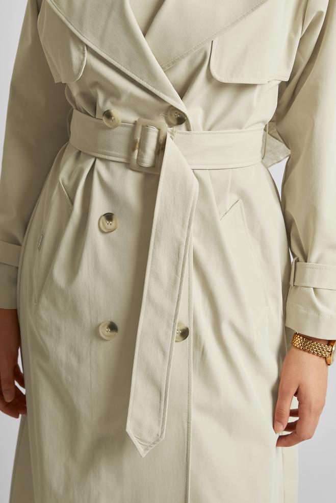 Vêtements hijab BEIGE TRENCH-COAT CEINTURÉ 10957 - ALVİNA