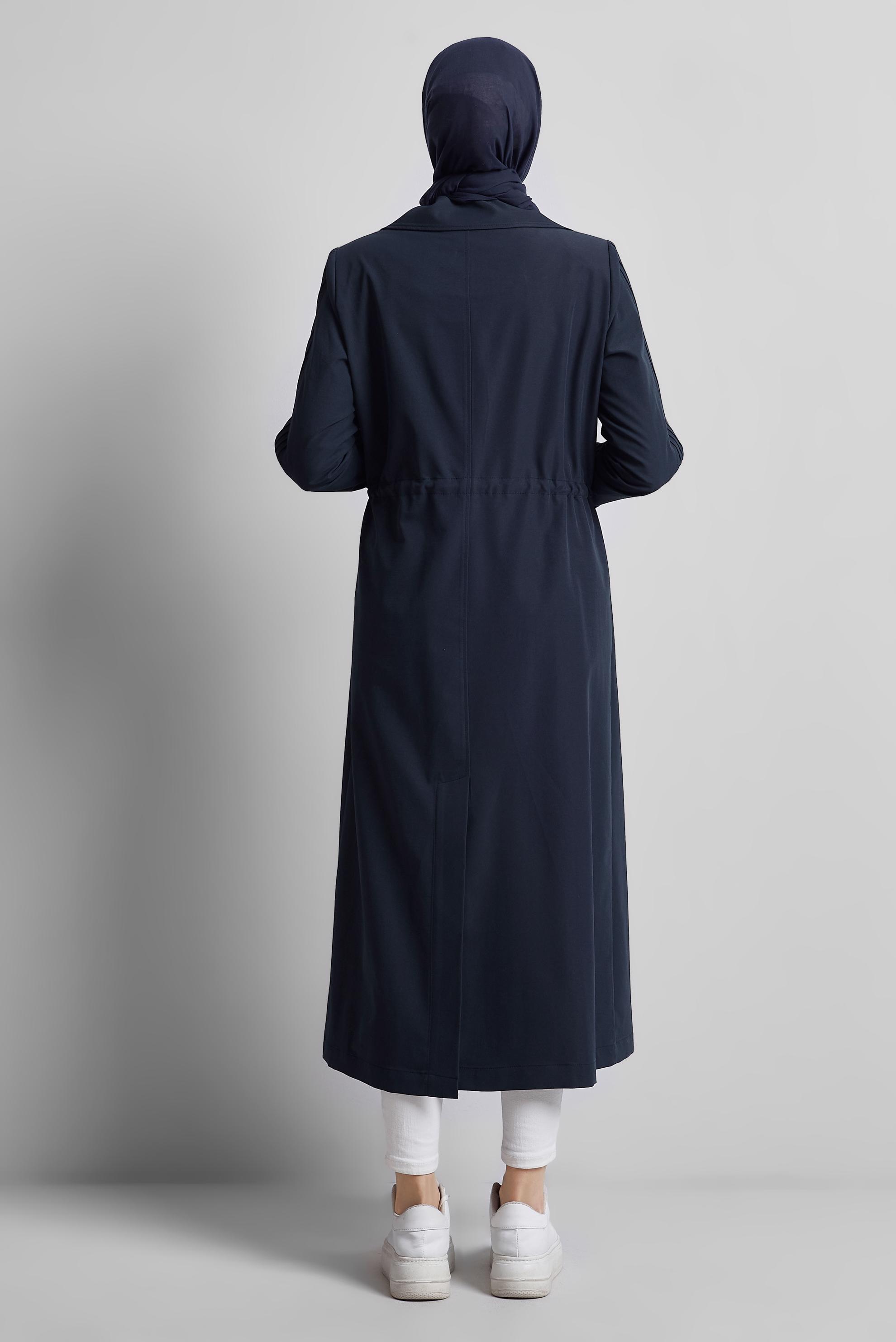 Vêtements hijab BLEU MARINE TRENCH-COAT À TAILLE SMOKING 10959