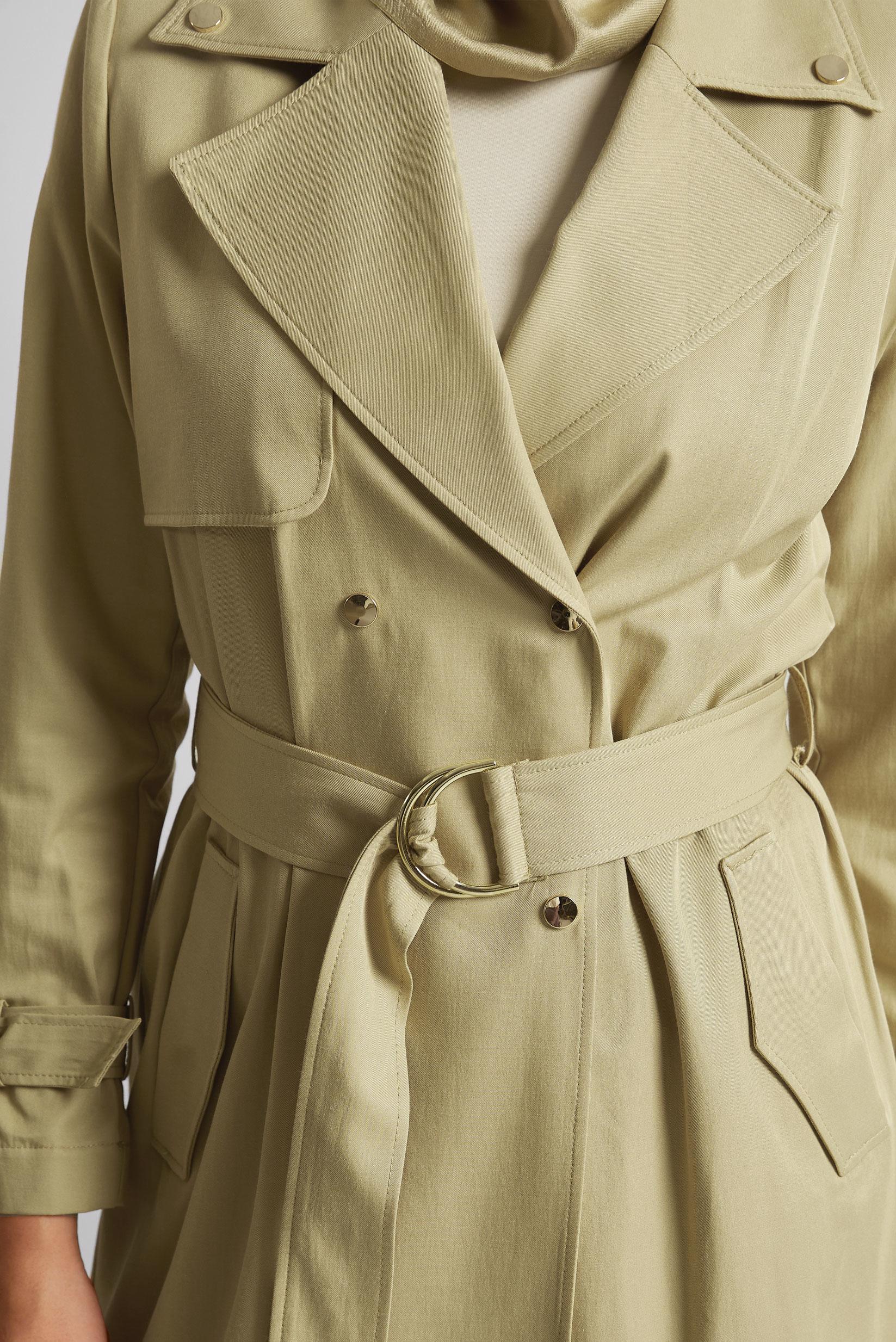 Tesettür giyim KAHVE KUŞAKLI TRENÇKOT 10960