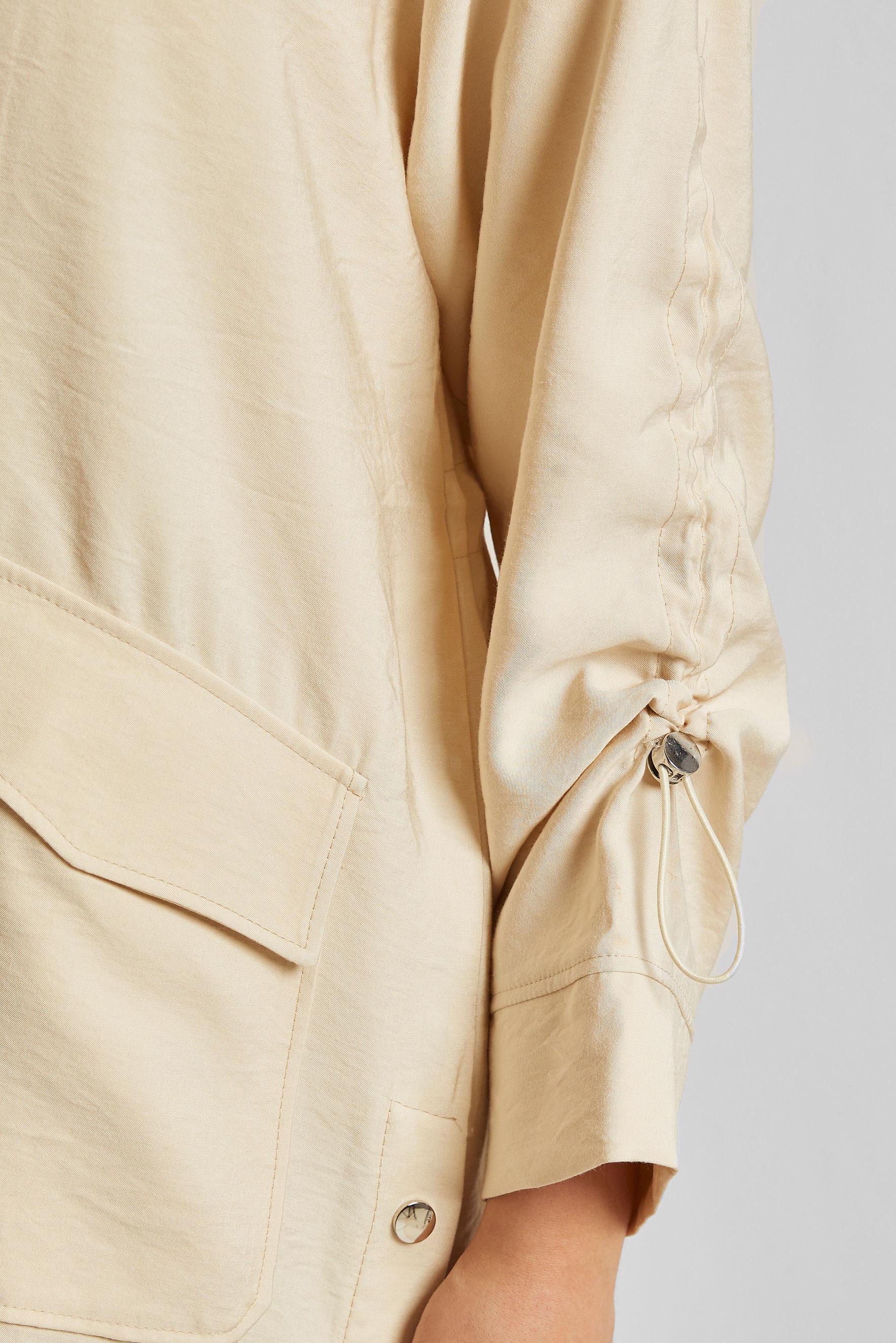 Tesettür giyim BEJ KAPÜŞONLU TRENÇKOT 10961