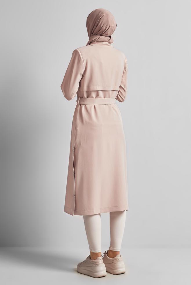 Vêtements hijab BEIGE TRENCH CEINTURÉ 10965 - ALVİNA