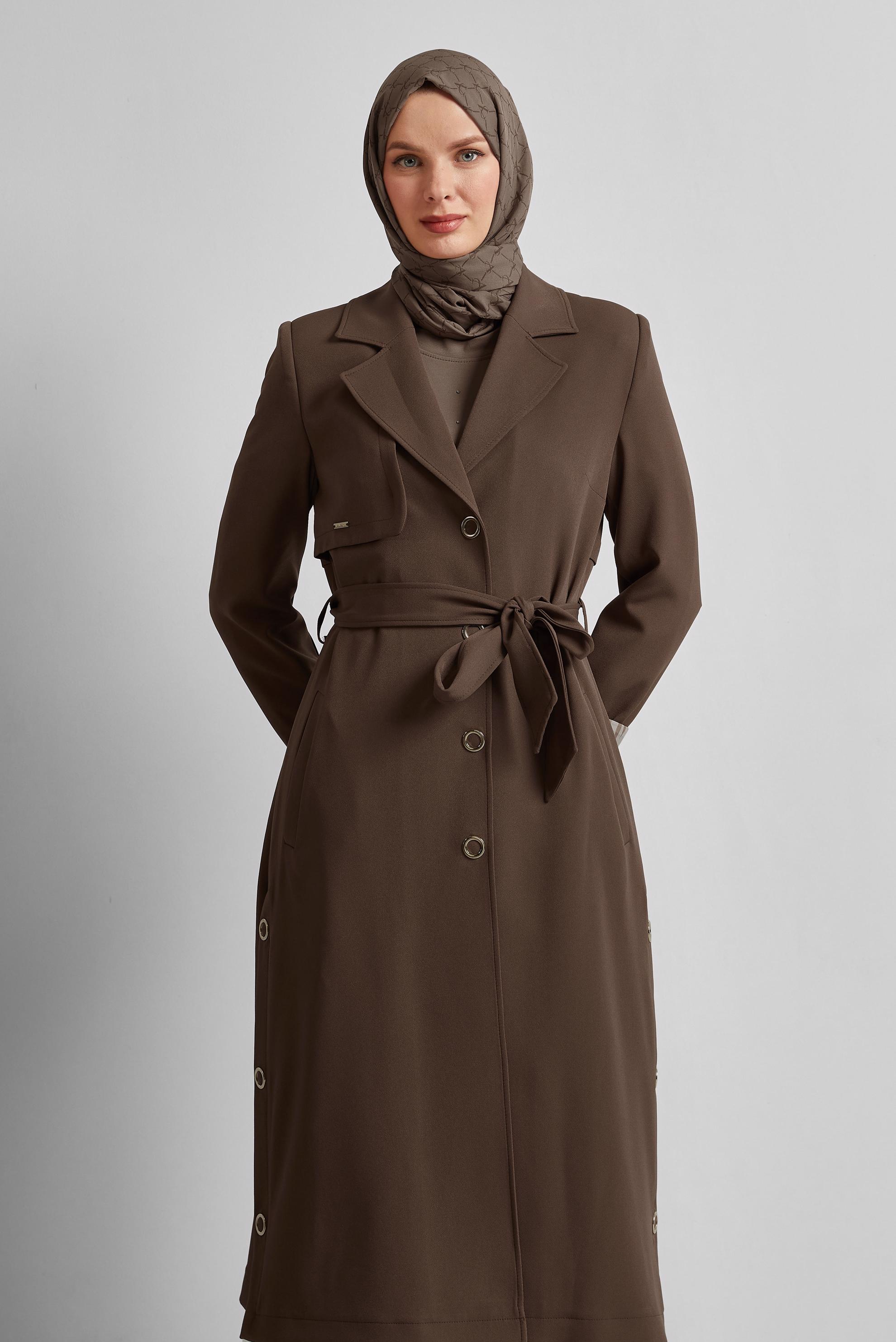 Hijab clothing MINK BELTED TRENCH COAT 10965