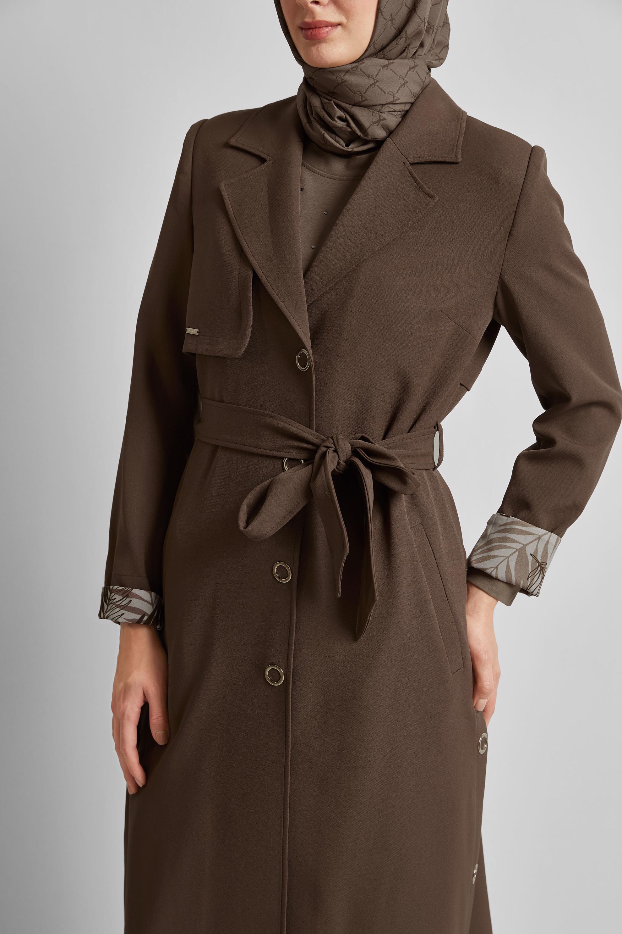 Hijab clothing MINK BELTED TRENCH COAT 10965