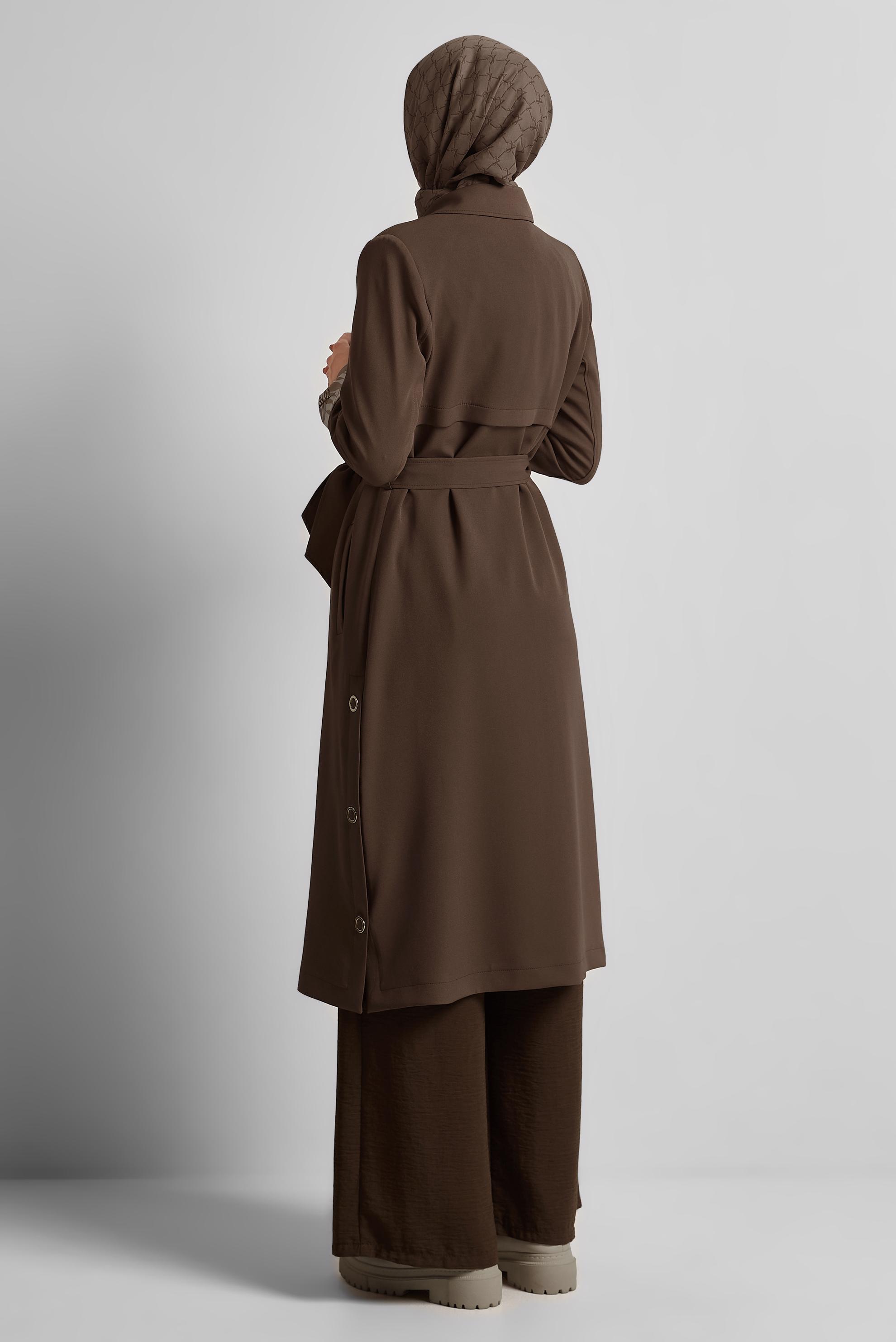 Hijab clothing MINK BELTED TRENCH COAT 10965
