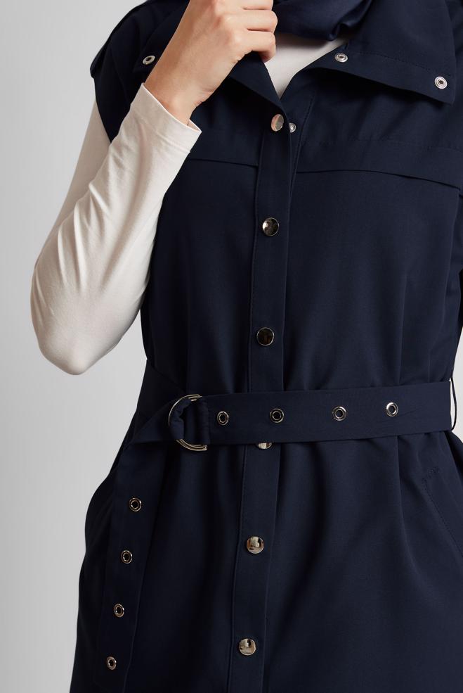 Tesettür giyim LACİVERT KEMERLİ YELEK 45584 - ALVİNA