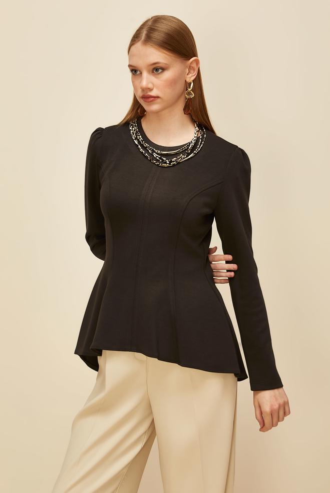 Vêtements hijab BRUN CHEMISIER DÉTAILLÉ VOLANT 46049 - ALVİNA