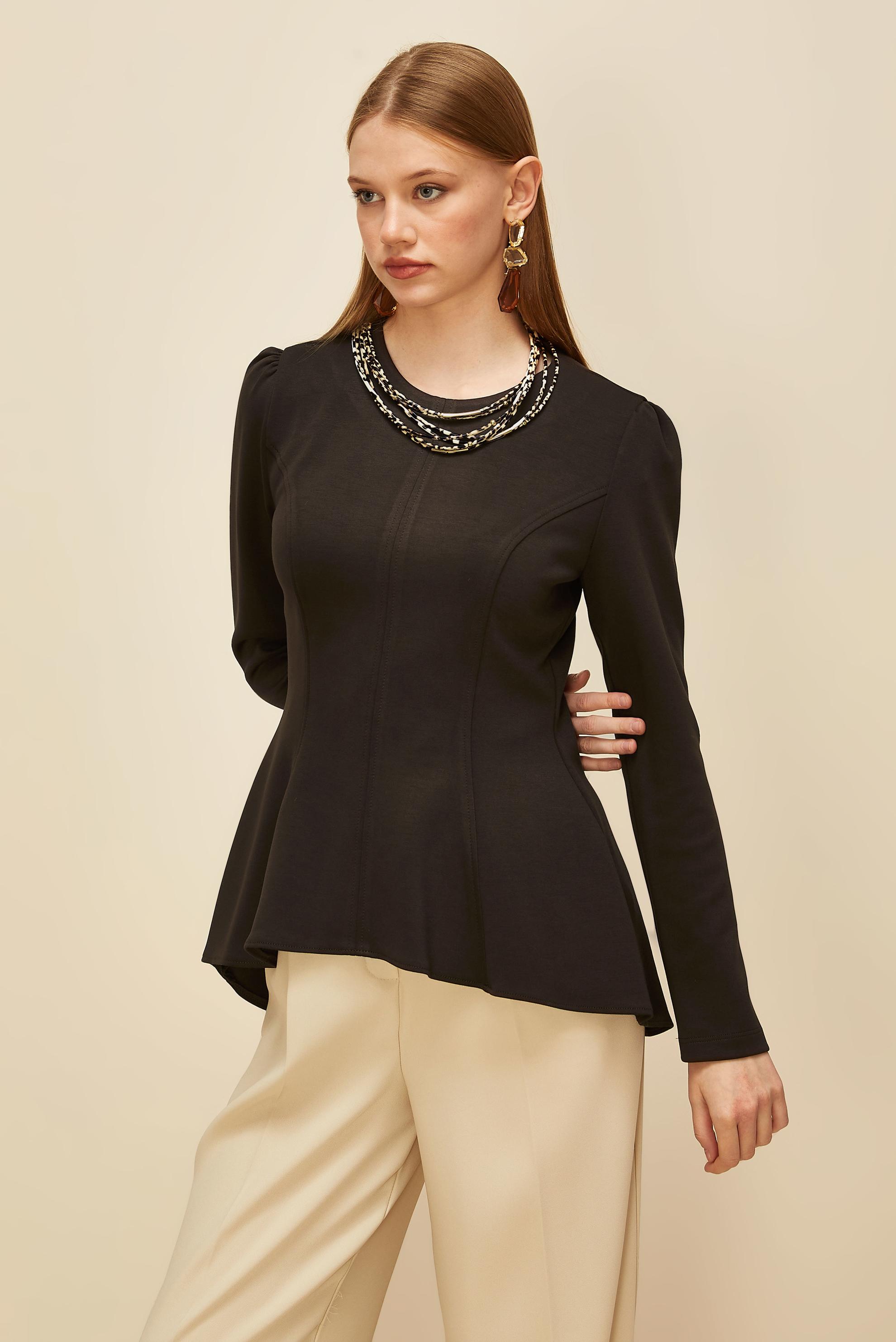 Vêtements hijab BRUN CHEMISIER DÉTAILLÉ VOLANT 46049