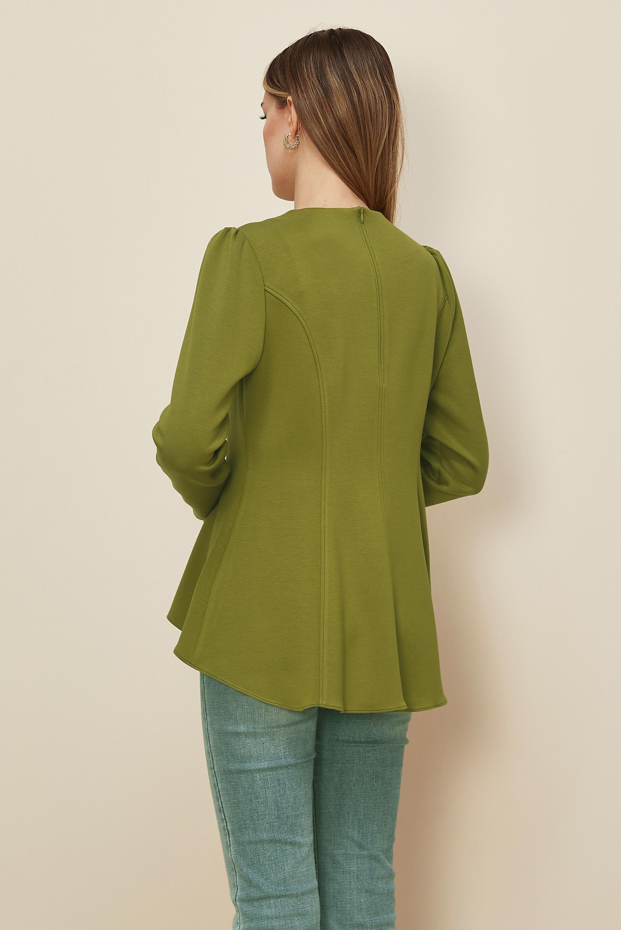 Hijab clothing GREEN FLYWHEEL DETAILED BLOUSE 46049