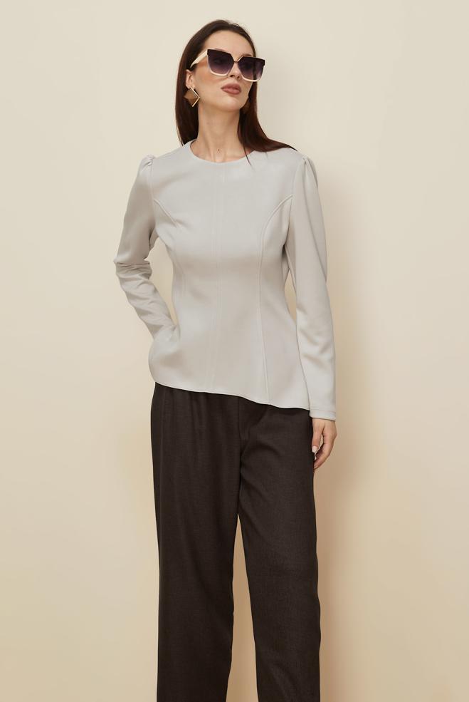 Hijab clothing ECRU FLYWHEEL DETAILED BLOUSE 46049 - ALVİNA