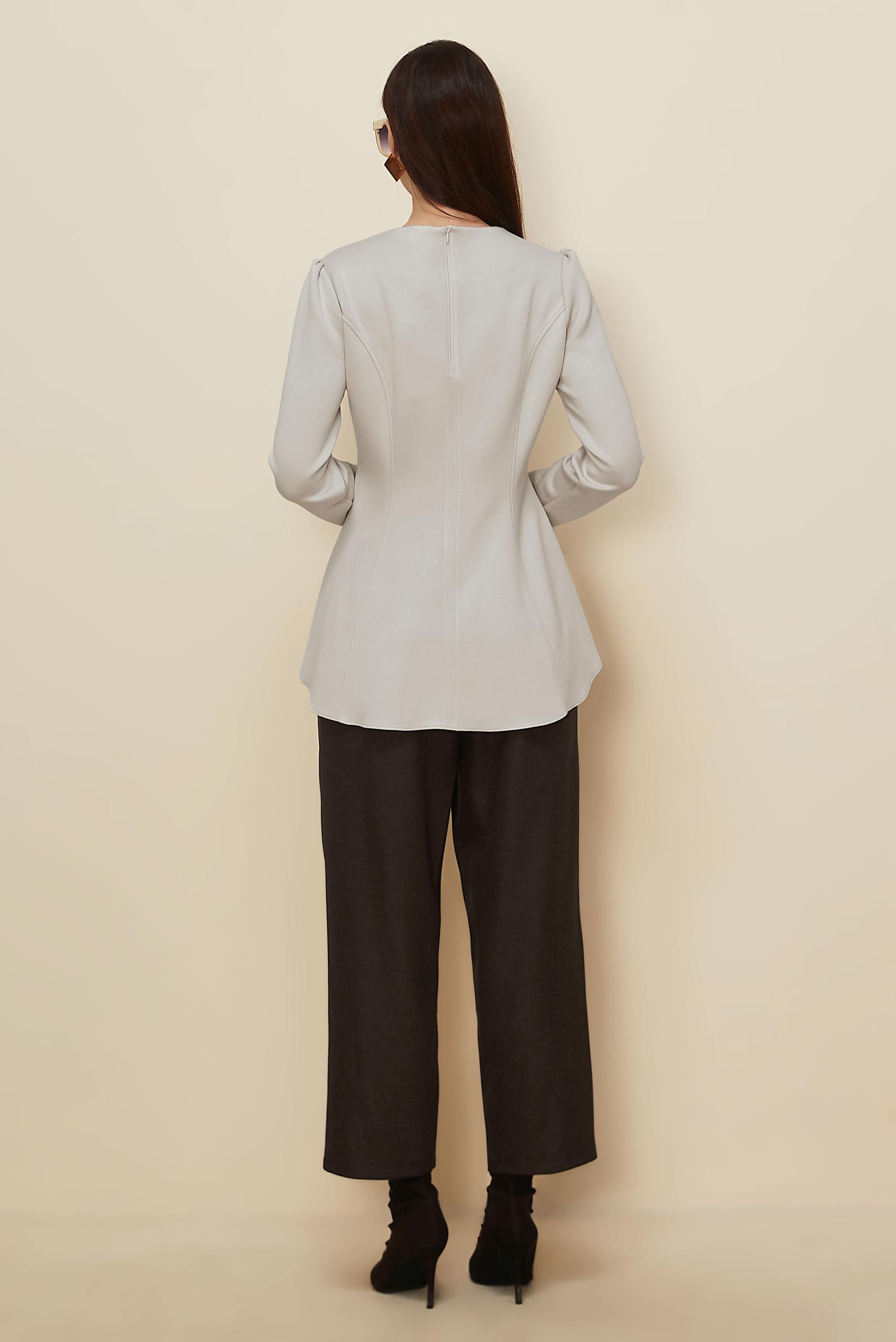 Hijab clothing ECRU FLYWHEEL DETAILED BLOUSE 46049