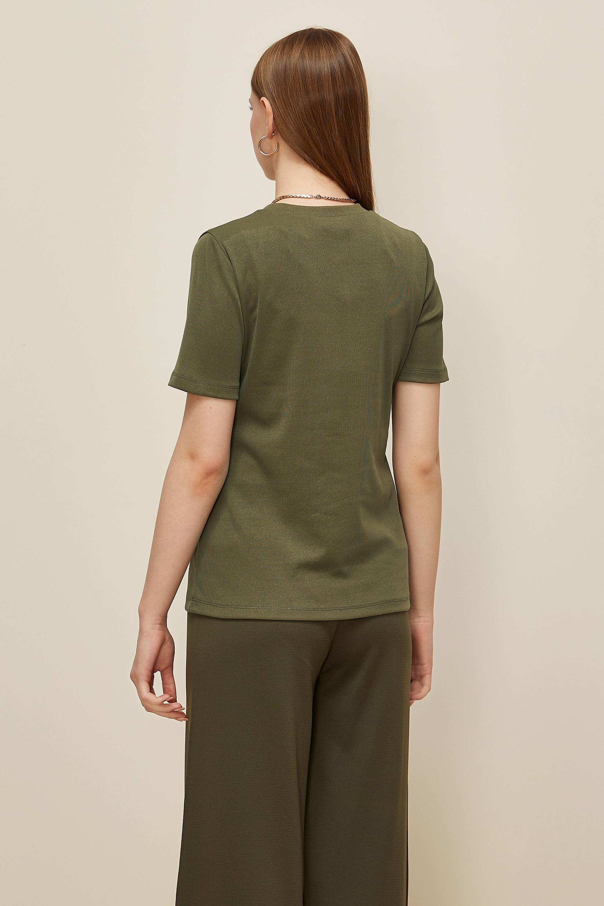 Vêtements hijab KAKI CHEMISIER À MANCHES COURTES 46145