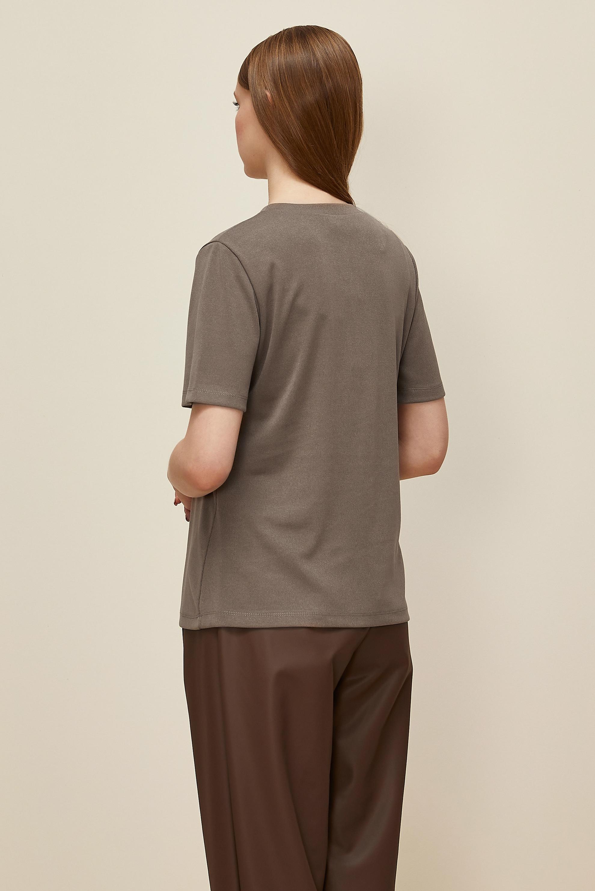 Tesettür giyim VİZON KISA KOLLU BLUZ 46145