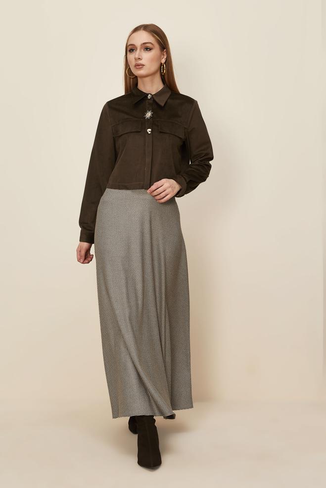 Hijab clothing BROWN 46238 RD 457 BLUZ 38-42 - ALVİNA