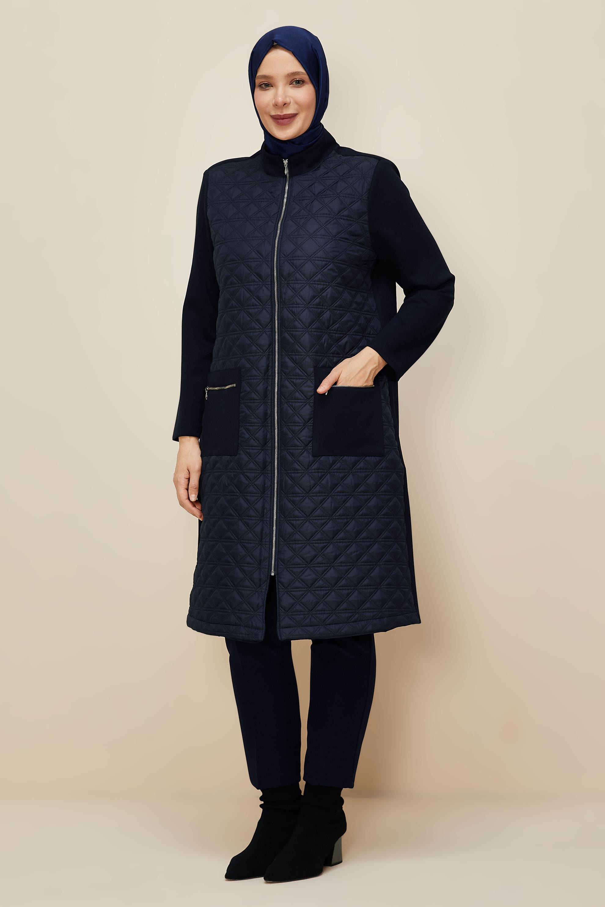 Vêtements hijab BLEU MARINE VESTE GRANDE TAILLE 20645