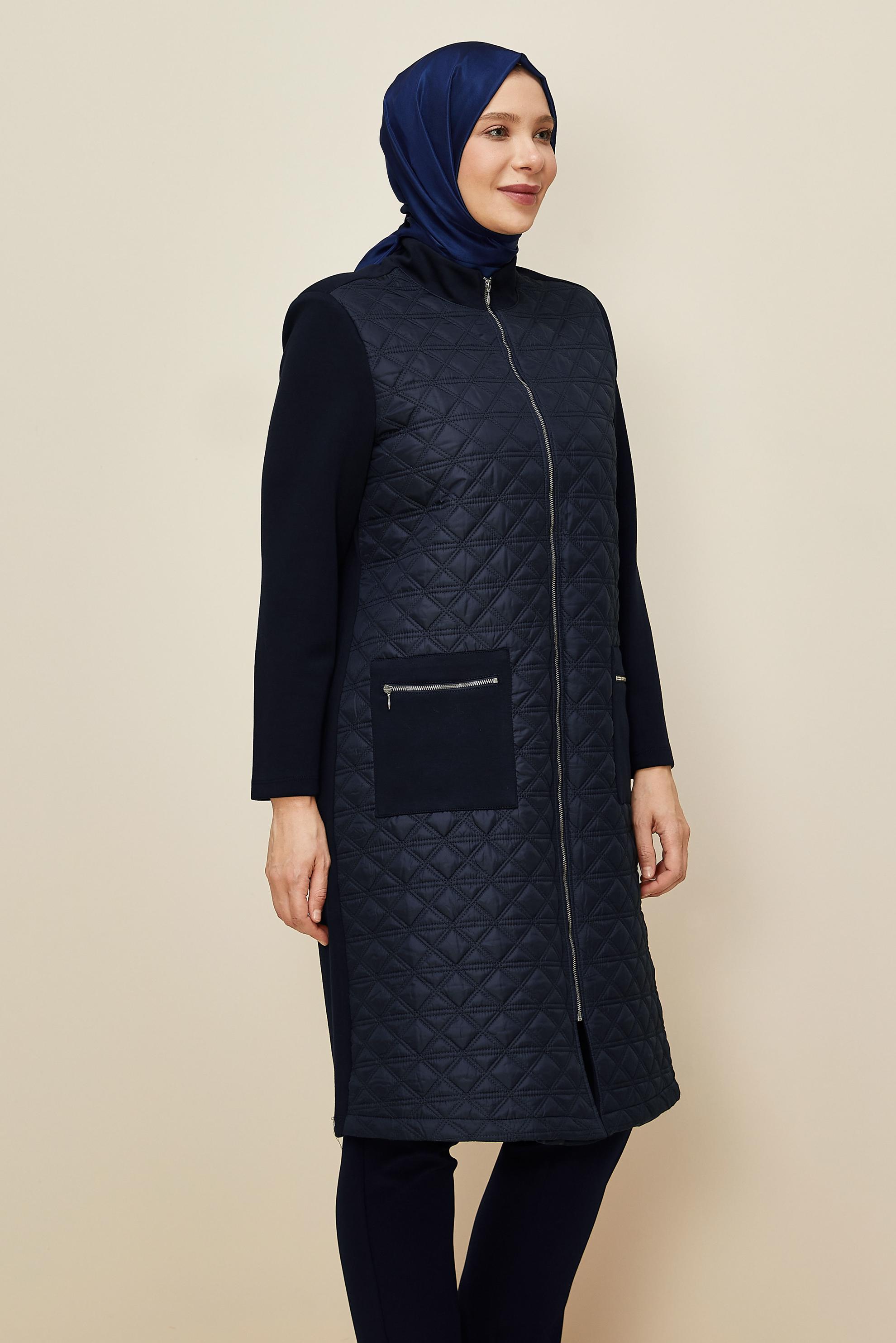 Vêtements hijab BLEU MARINE VESTE GRANDE TAILLE 20645