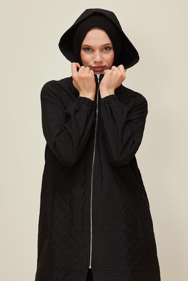 Tesettür giyim SİYAH KAPİTONE GİY ÇIK 45290 - ALVİNA