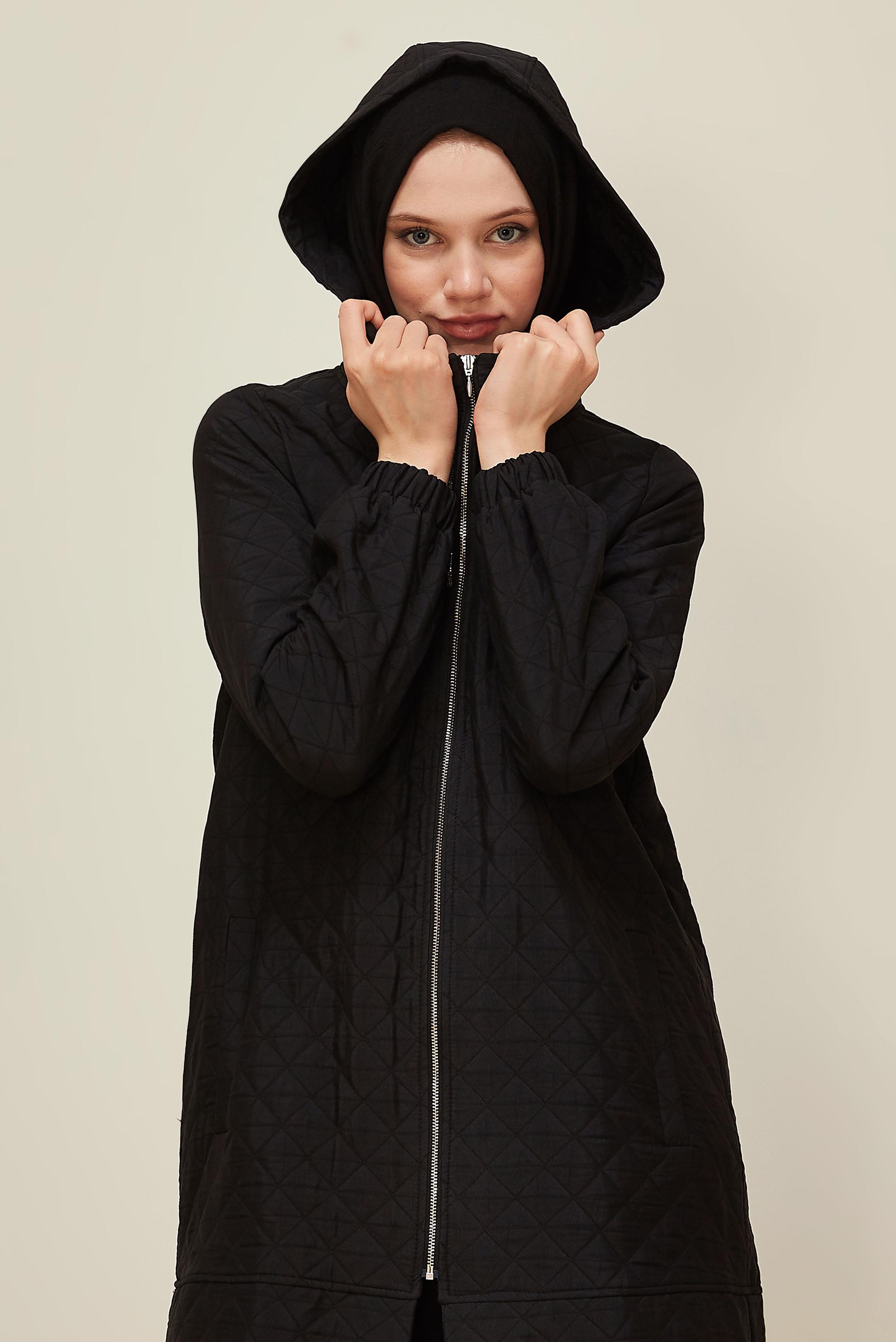 Tesettür giyim SİYAH KAPİTONE GİY ÇIK 45290