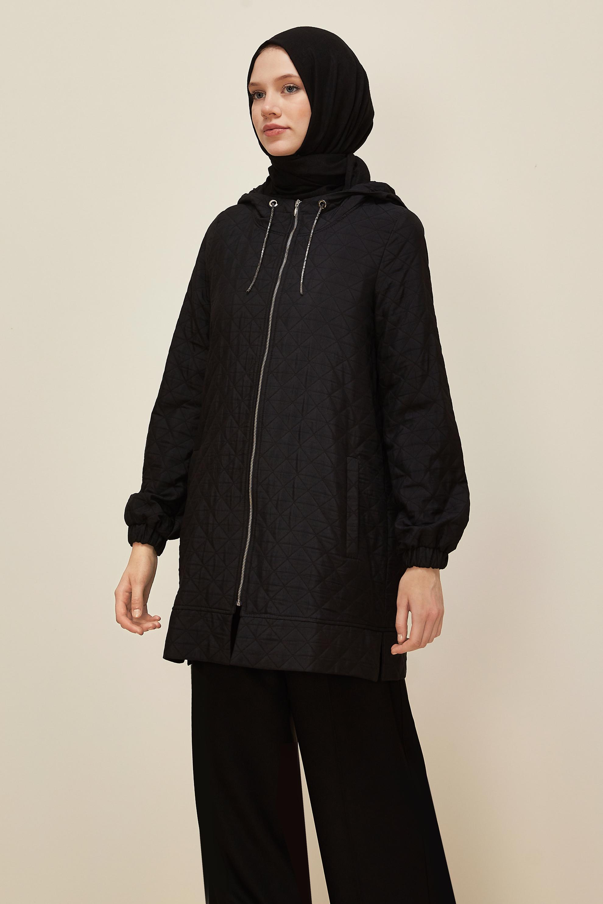 Tesettür giyim SİYAH KAPİTONE GİY ÇIK 45290