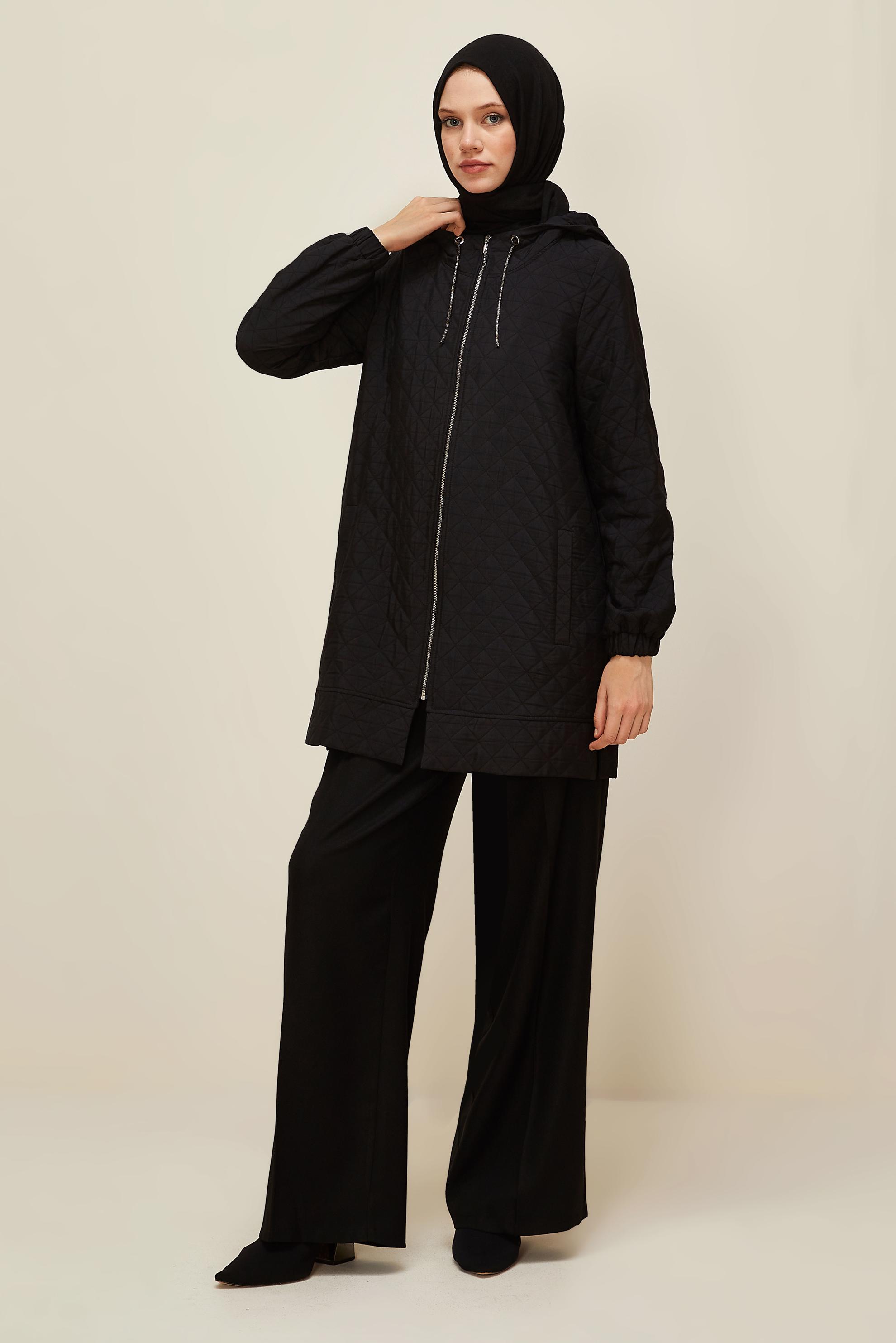 Tesettür giyim SİYAH KAPİTONE GİY ÇIK 45290