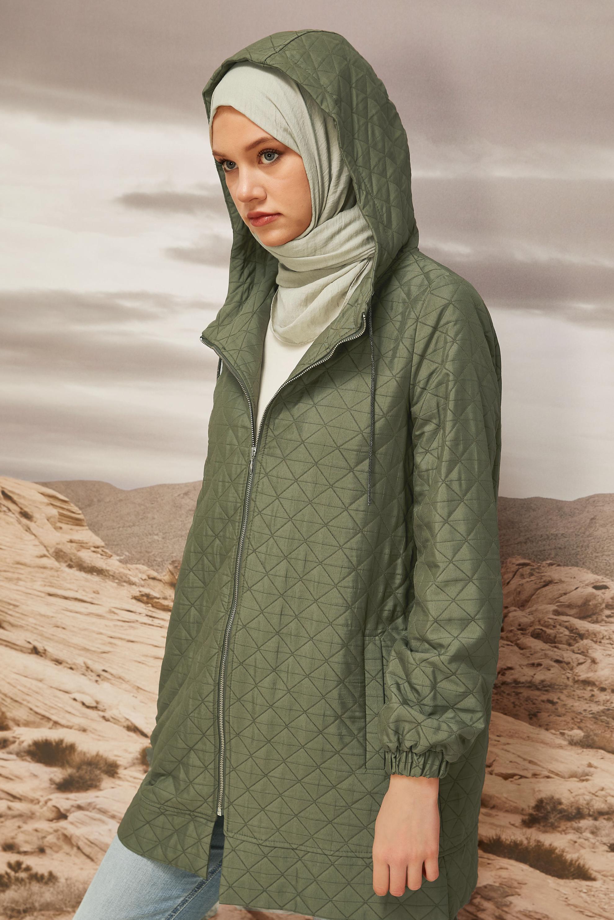 Hijab clothing KHAKI QUILTED JACKET 45290