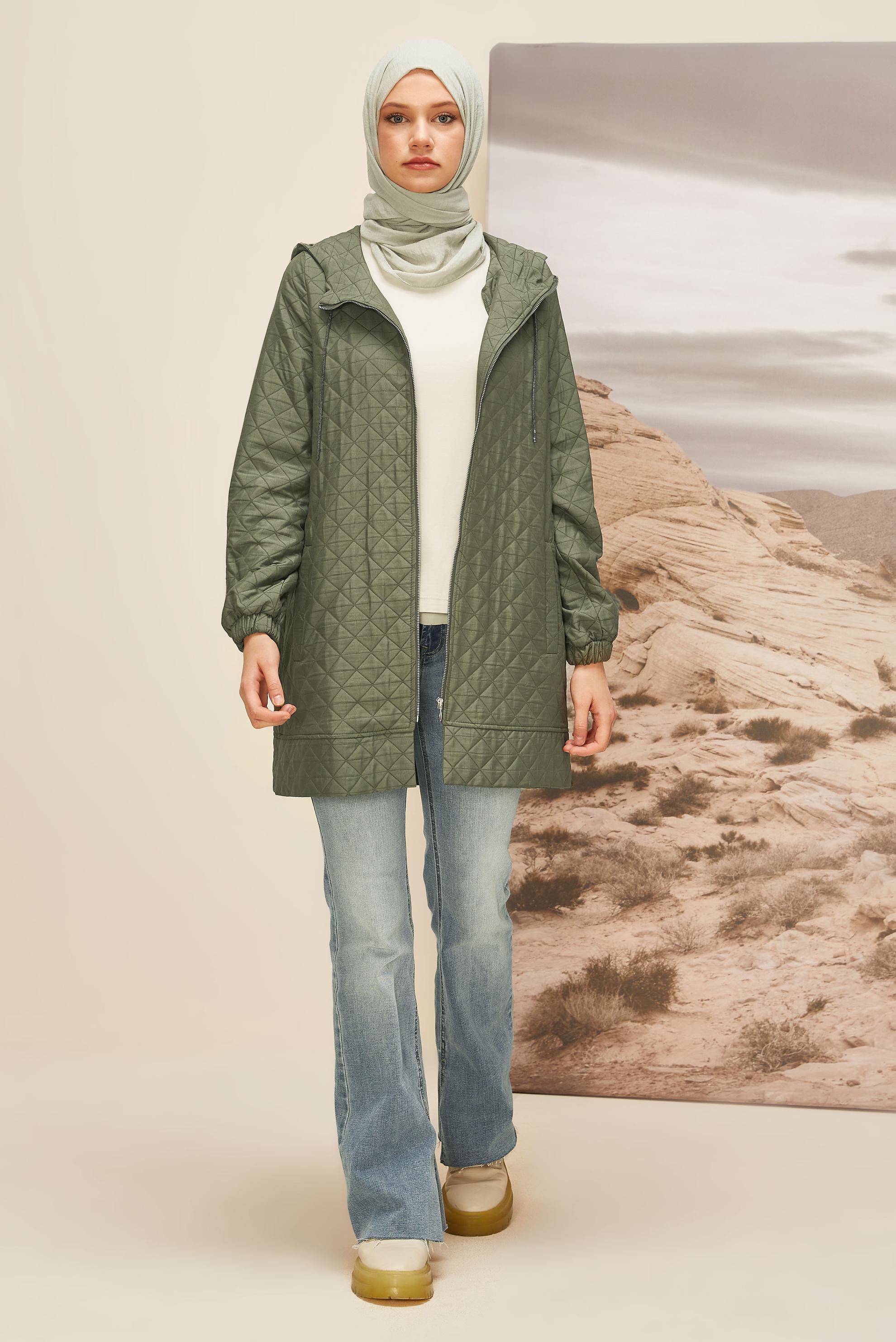 Hijab clothing KHAKI QUILTED JACKET 45290