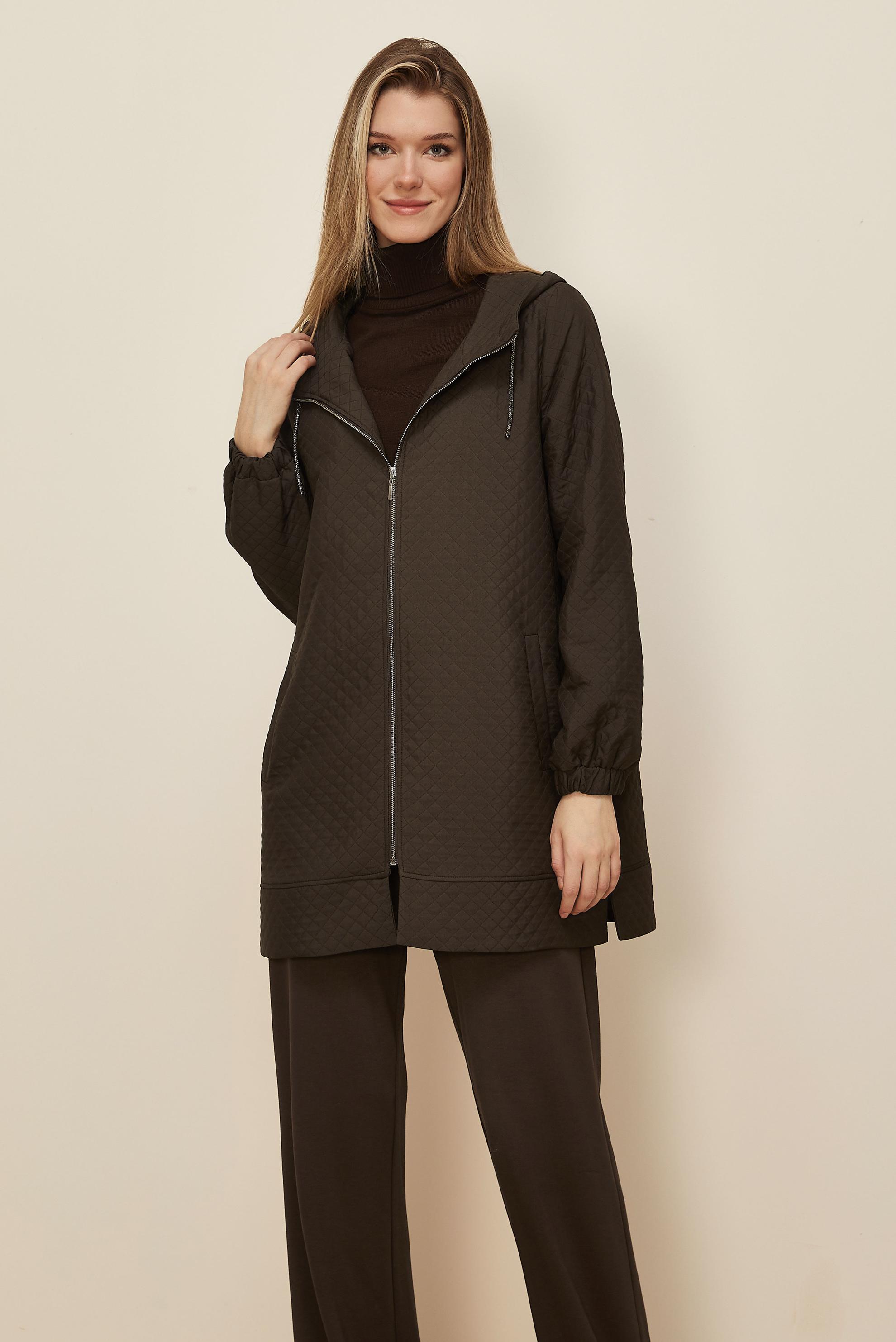 Tesettür giyim KAHVE KAPİTONE GİY ÇIK 45290