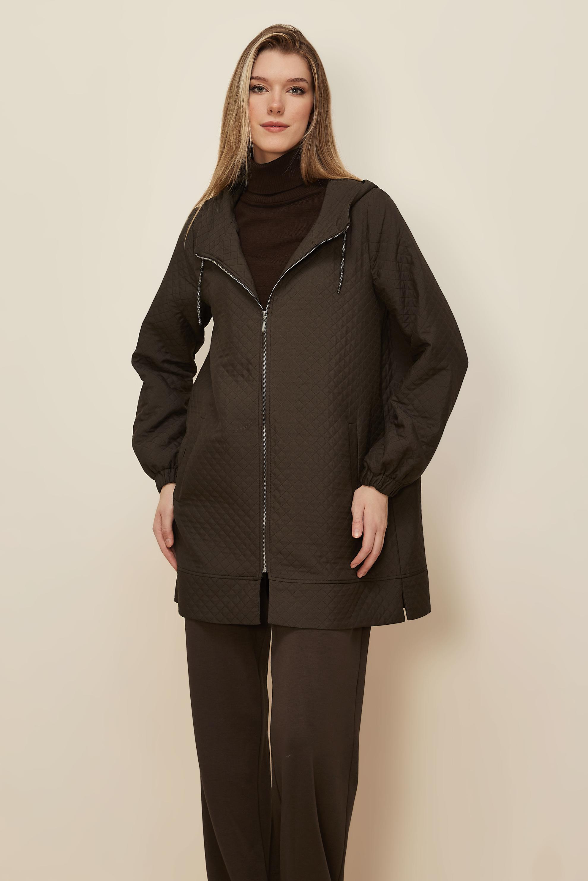 Tesettür giyim KAHVE KAPİTONE GİY ÇIK 45290