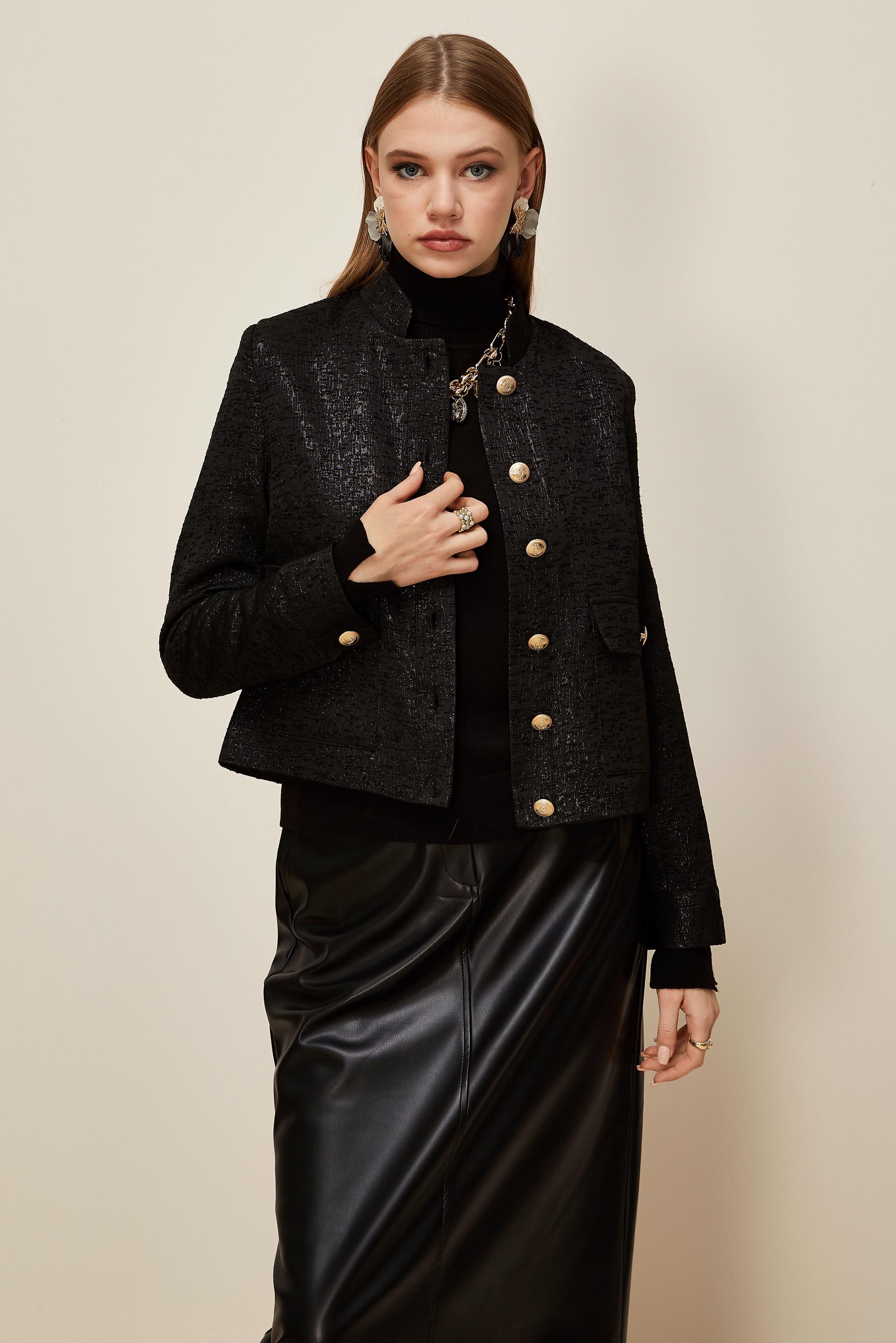 Tesettür giyim SİYAH JAKAR CEKET 45936