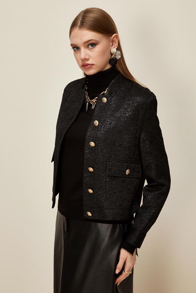 Tesettür giyim SİYAH JAKAR CEKET 45936 - ALVİNA