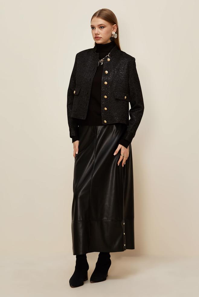 Tesettür giyim SİYAH JAKAR CEKET 45936 - ALVİNA