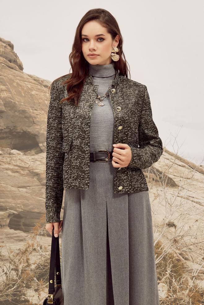 Tesettür giyim ALTIN JAKAR CEKET 45936 - ALVİNA