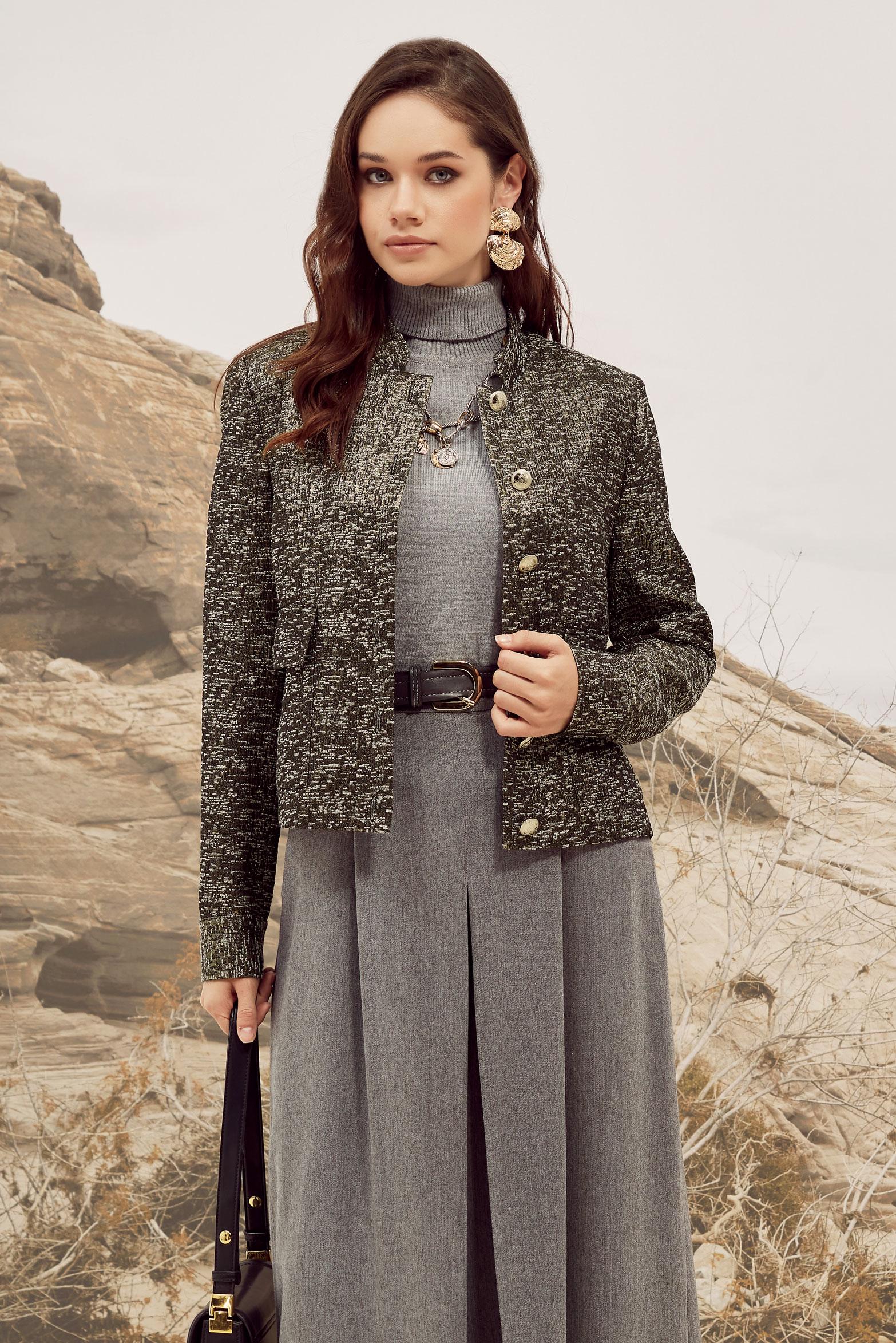 Tesettür giyim ALTIN JAKAR CEKET 45936